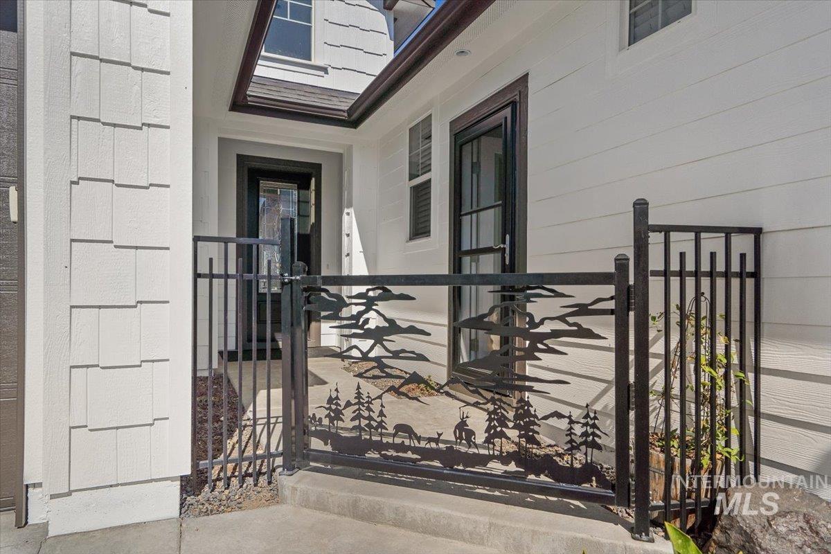 Front door and ADU access.