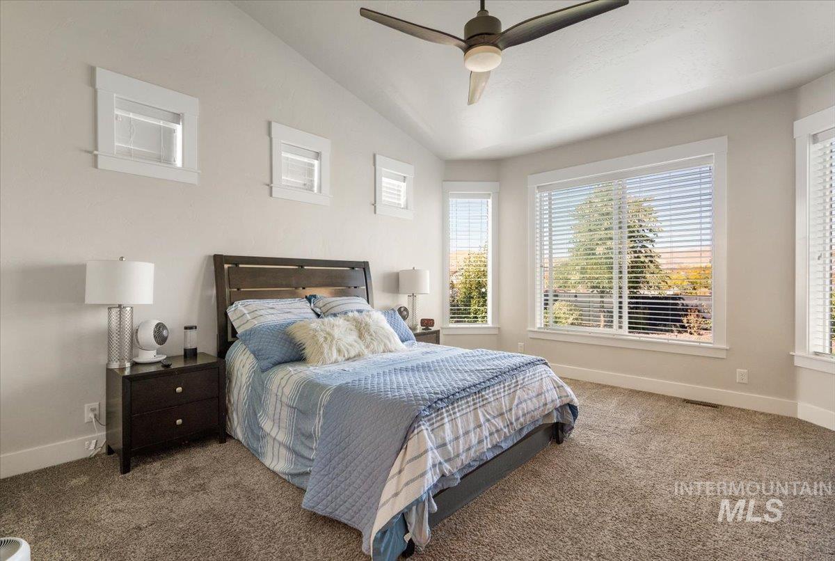 Primary bedroom is separate from the other bedrooms.