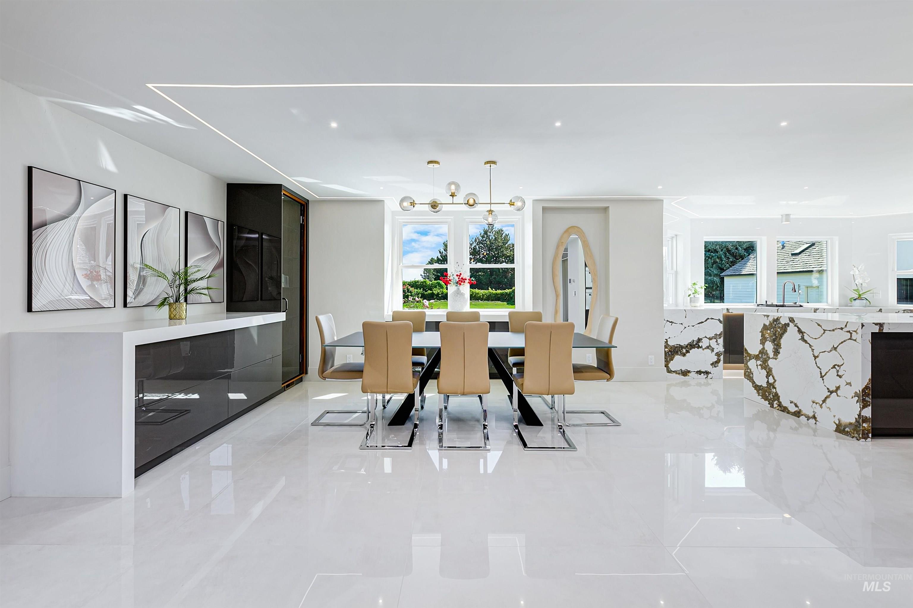 Dining area with plenty of natural light.