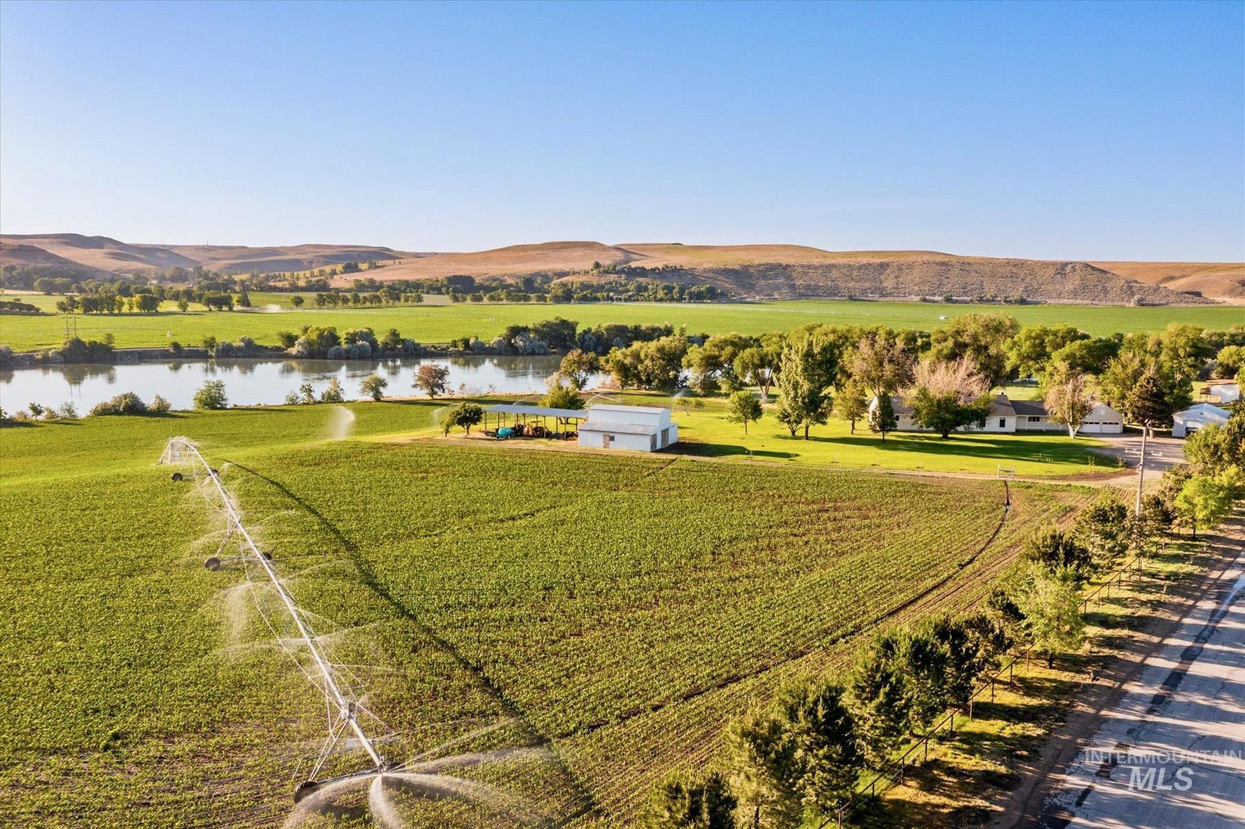 Drone / aerial view of a water and mountain view