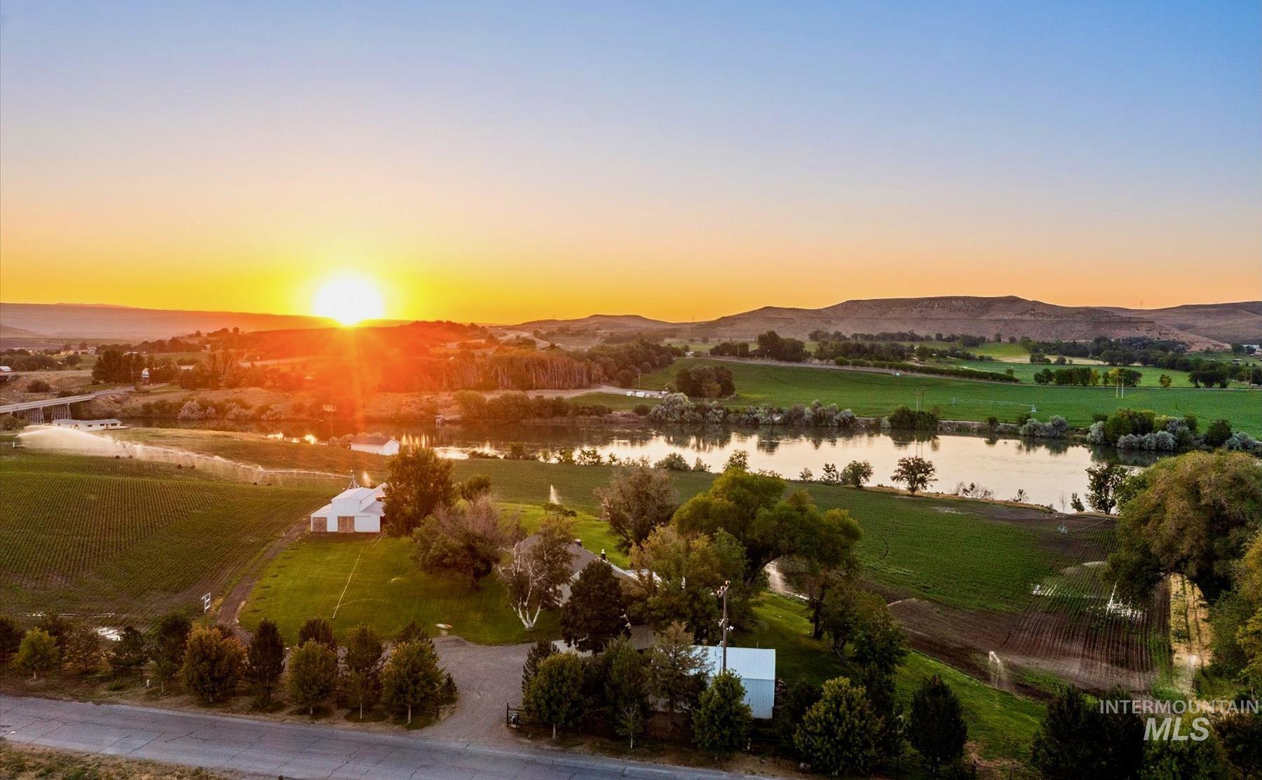 Drone / aerial view of a water and mountain view