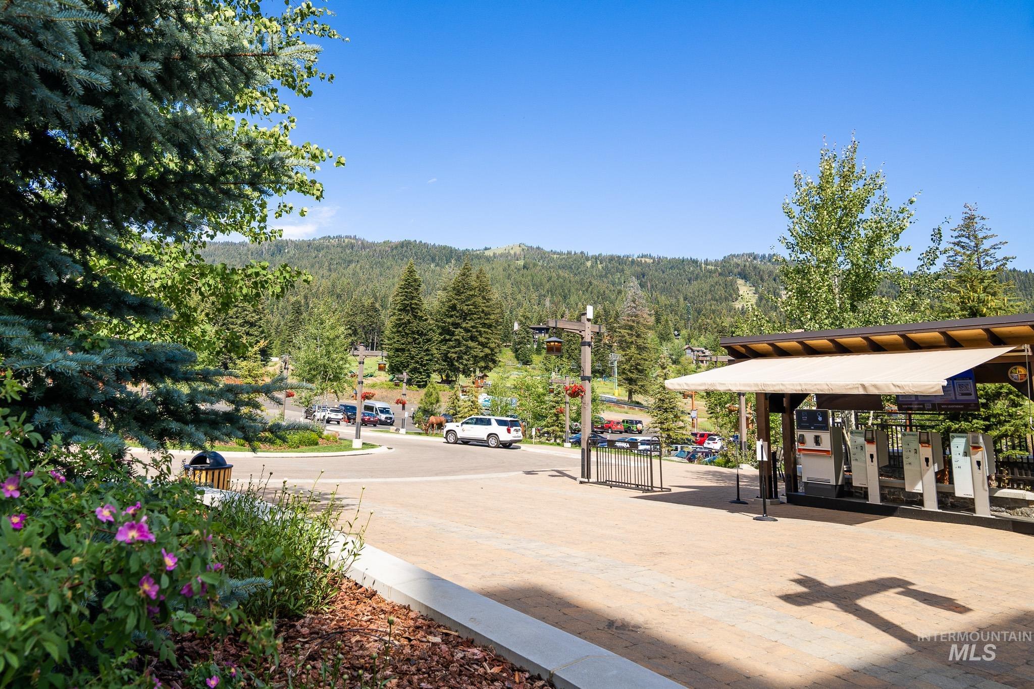 The entrance to the Village with access to ski and mountain bike passes.