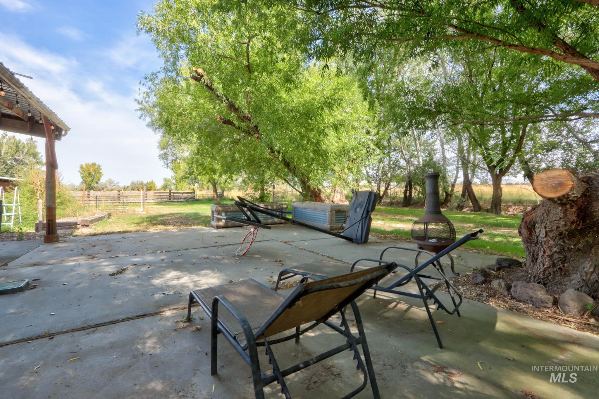 View of patio / terrace with a view of countryside