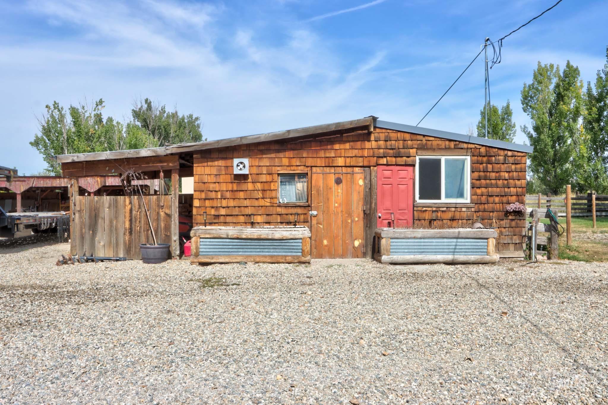 View of horse barn