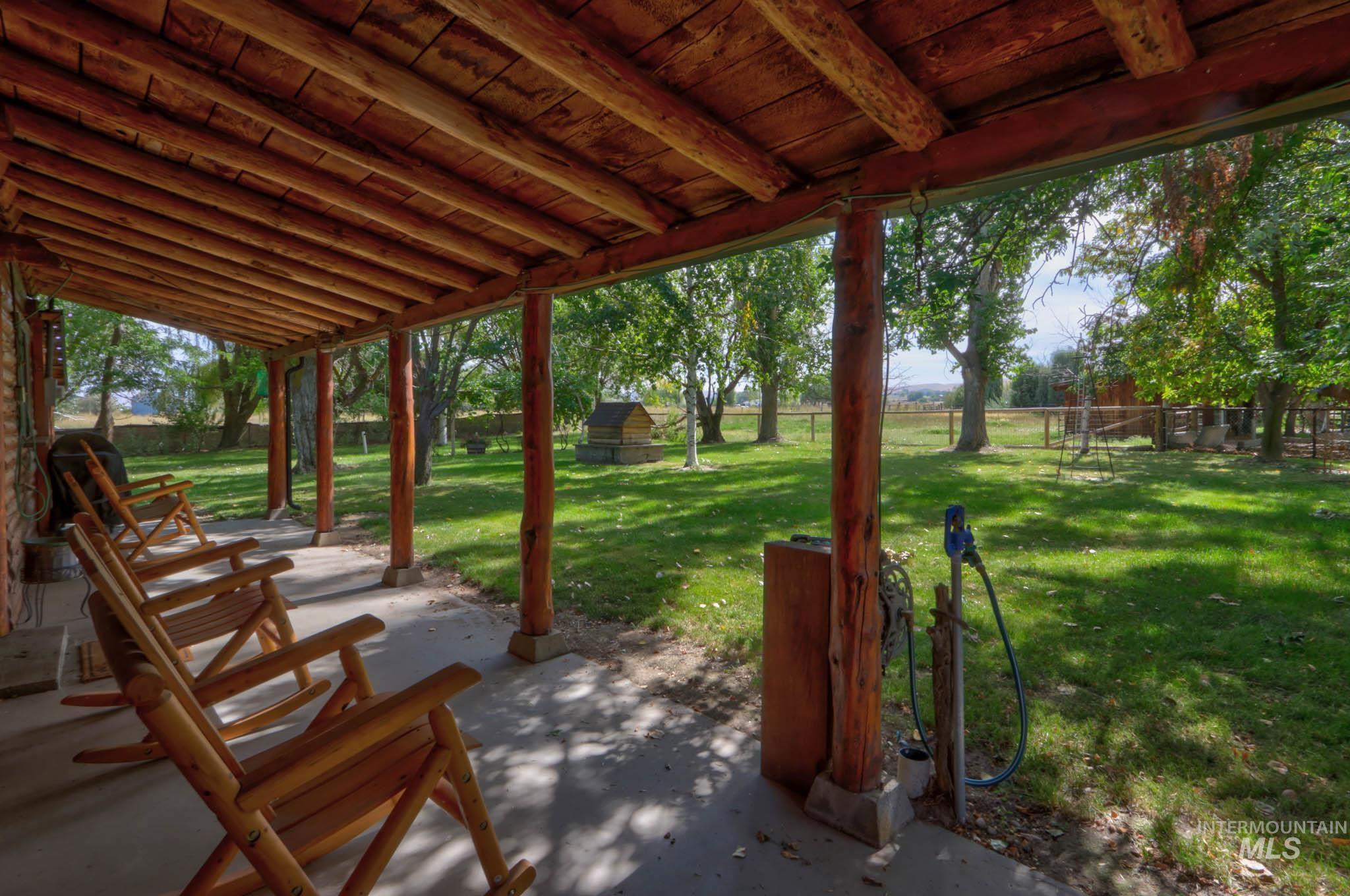 Fenced backyard featuring a patio area
