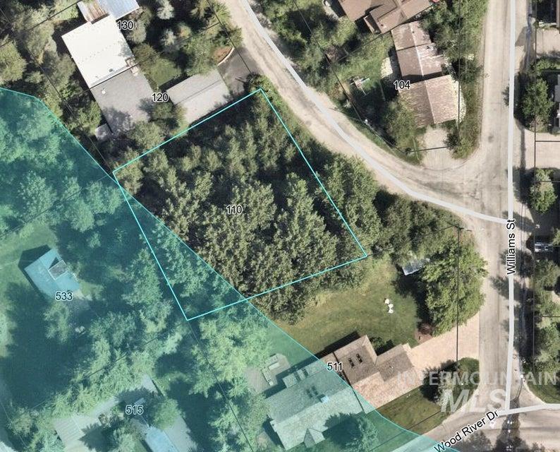 Aerial overview of property's location featuring property parcel outlined