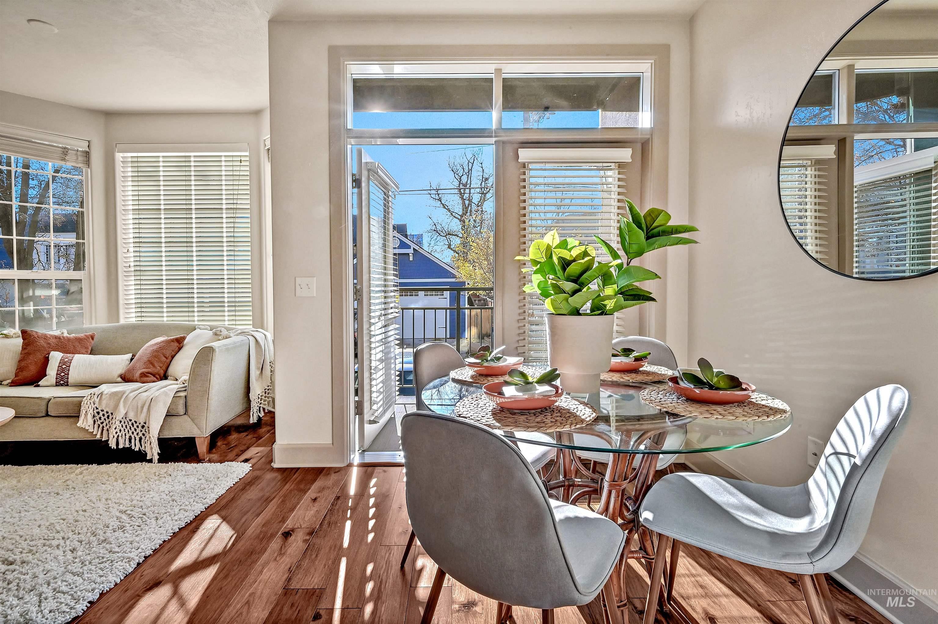 Dining area with direct balcony access