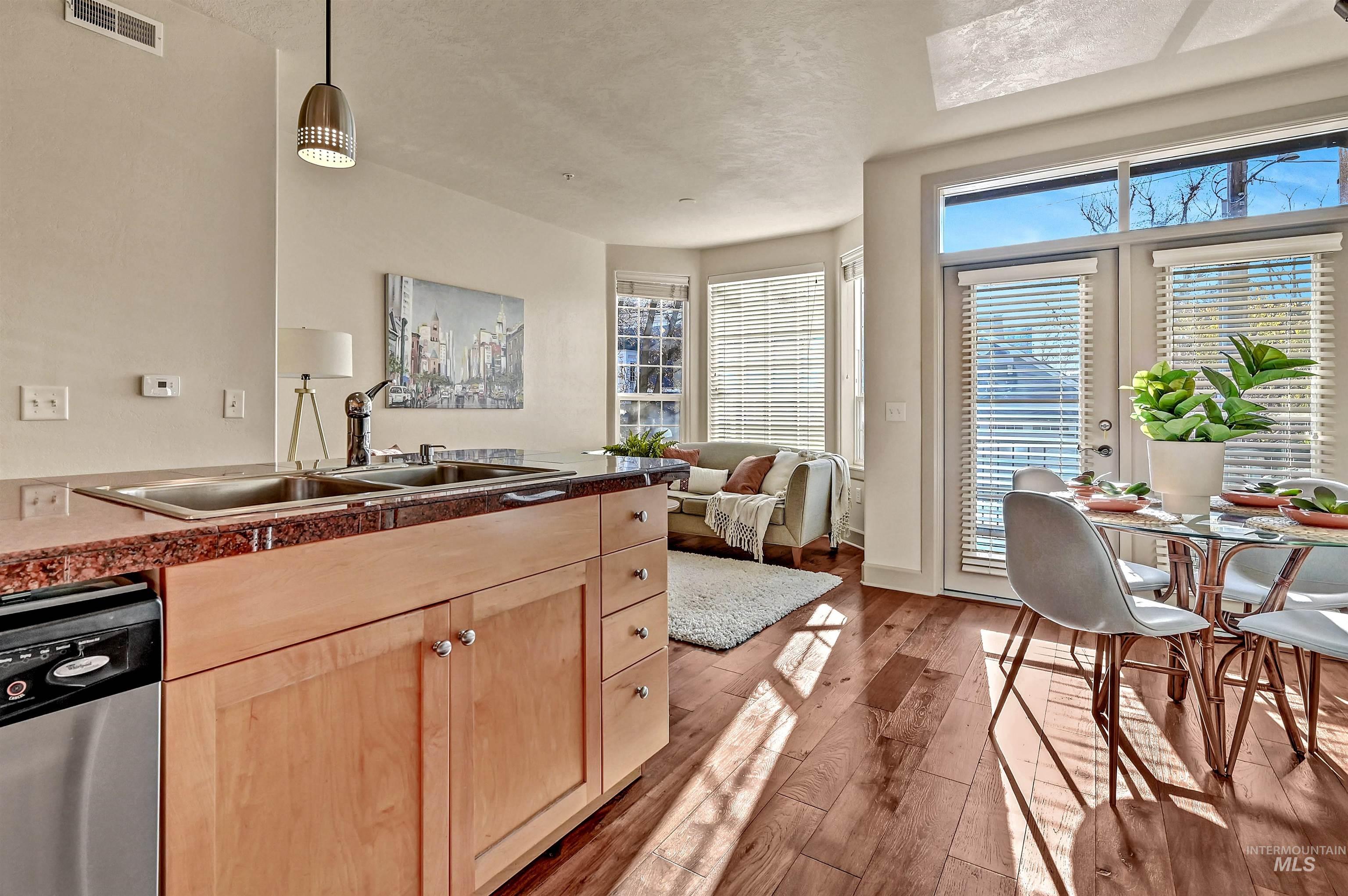 Kitchen features a full suite of stainless steel appliances