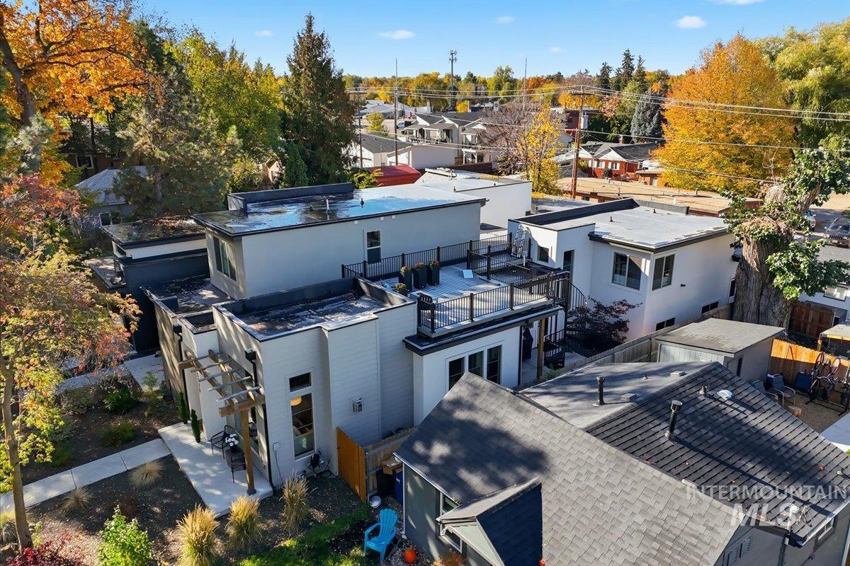 Aerial view of residential area