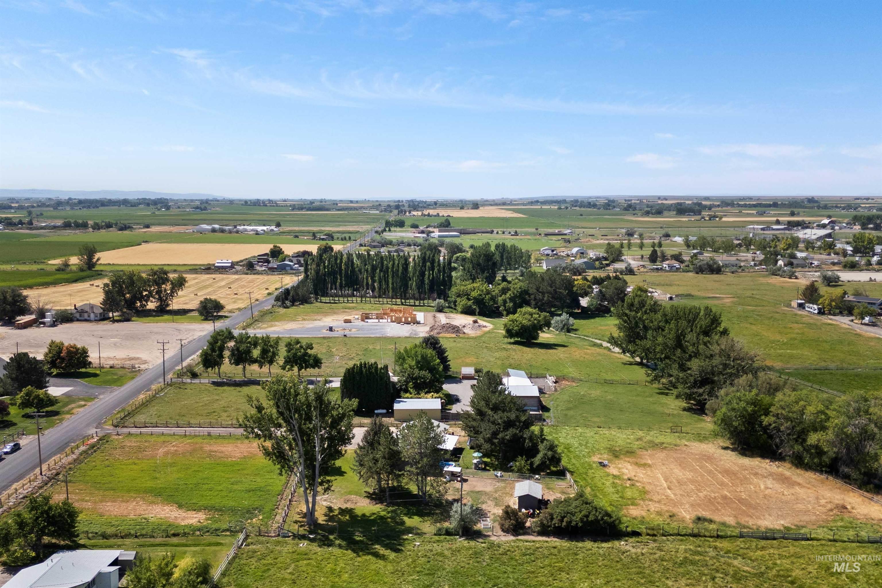 Aerial view of sparsely populated area