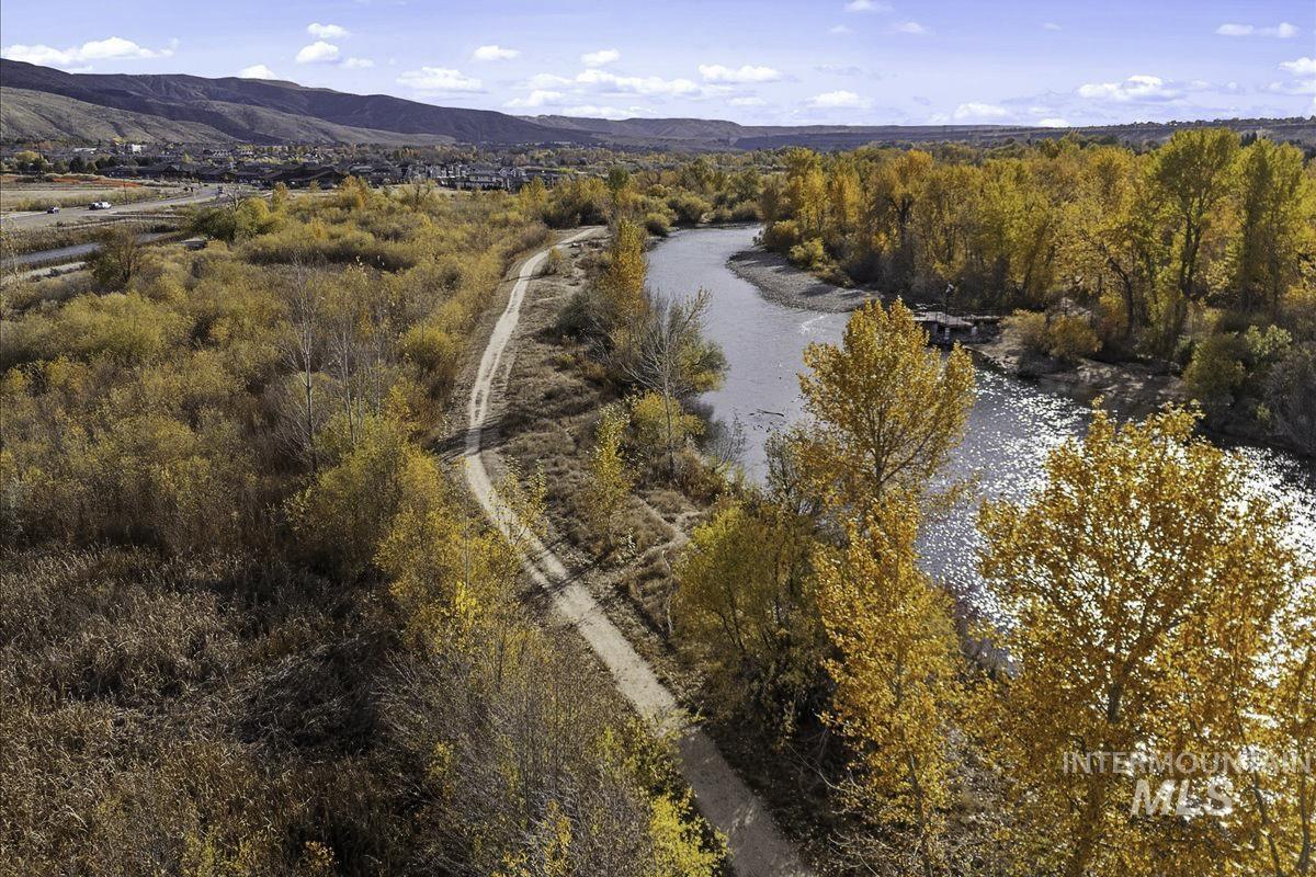 Drone / aerial view of a water and mountain view