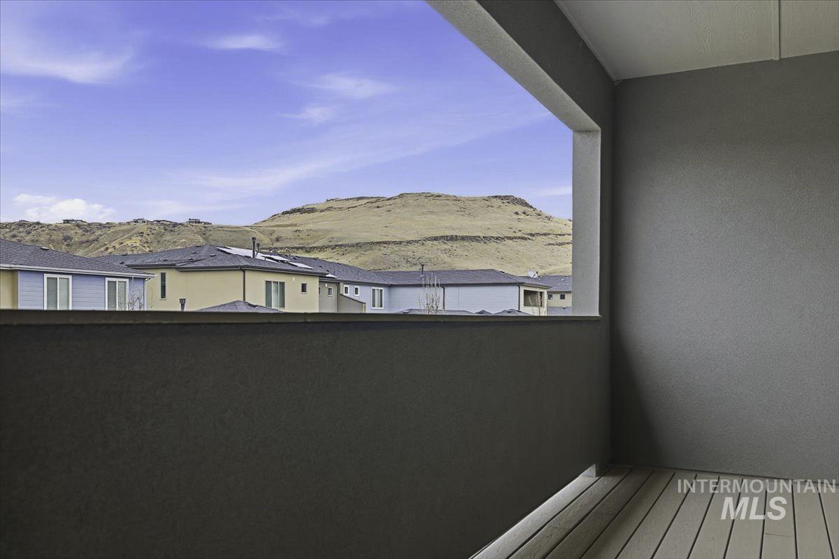 Balcony with a mountain view