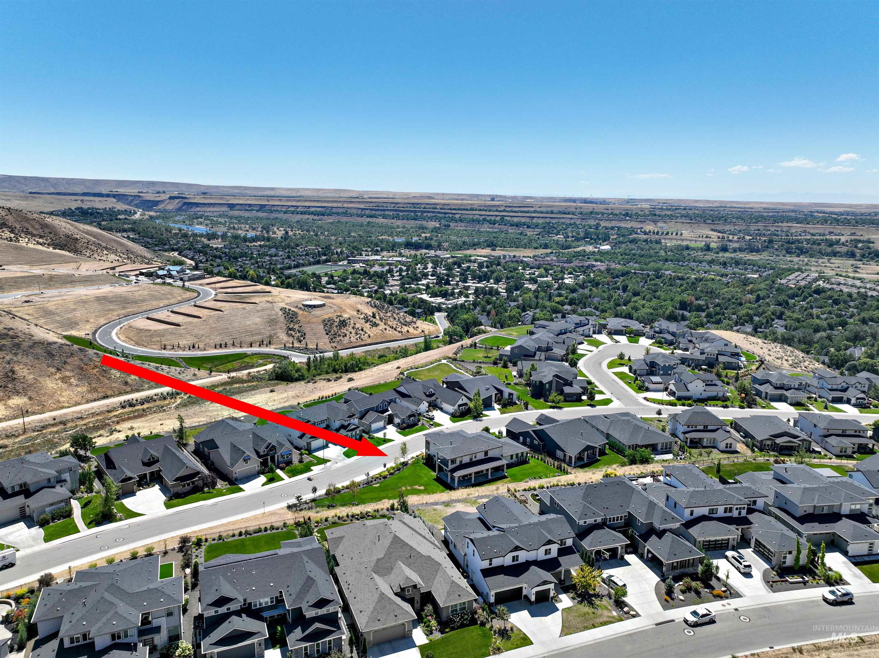 Aerial view of residential area