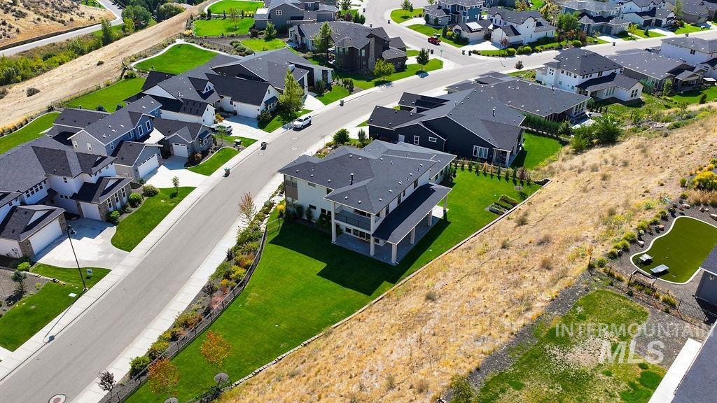 Aerial perspective of suburban area
