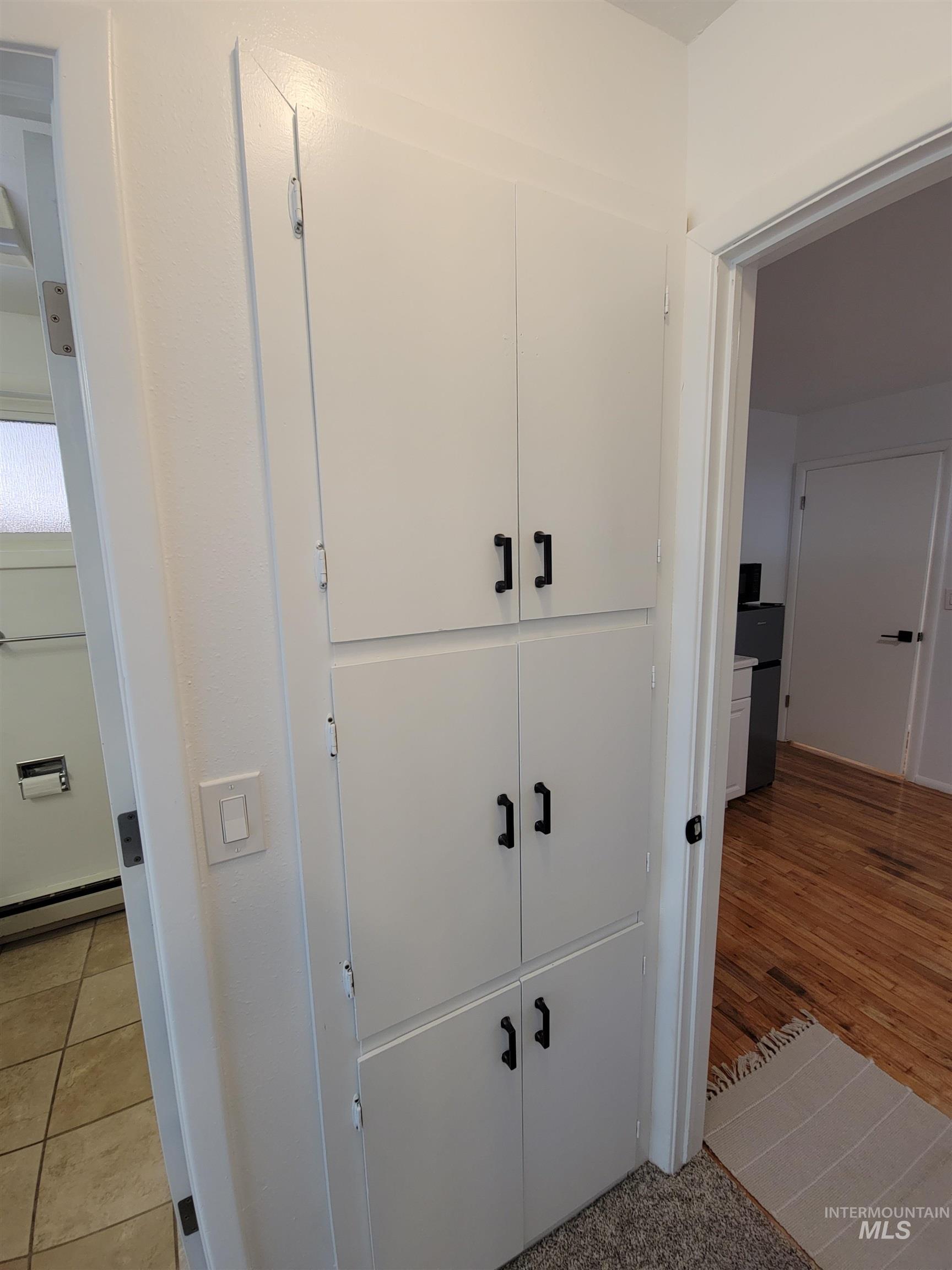 Detailed view of a baseboard heating unit