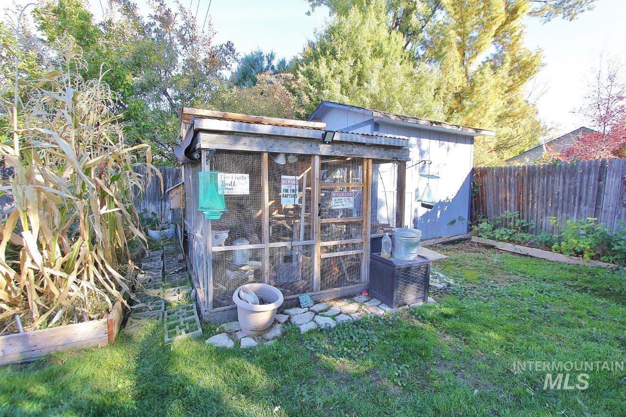 View of poultry coop