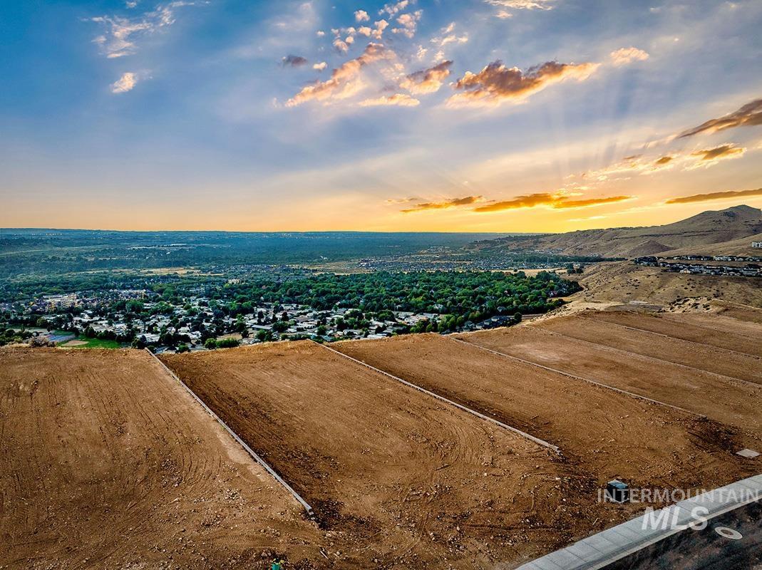 Aerial view at dusk