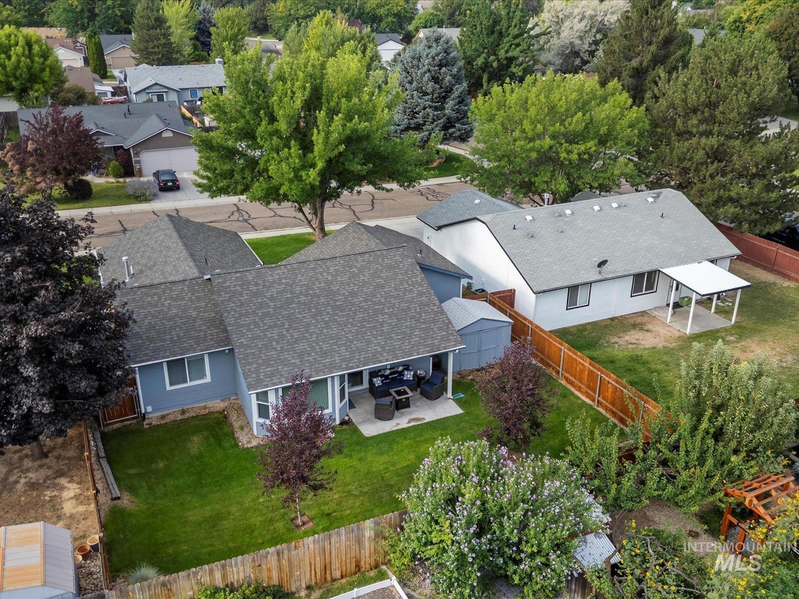 Aerial perspective of suburban area