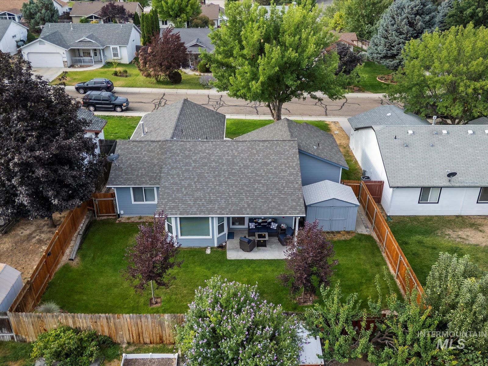 Aerial view of residential area