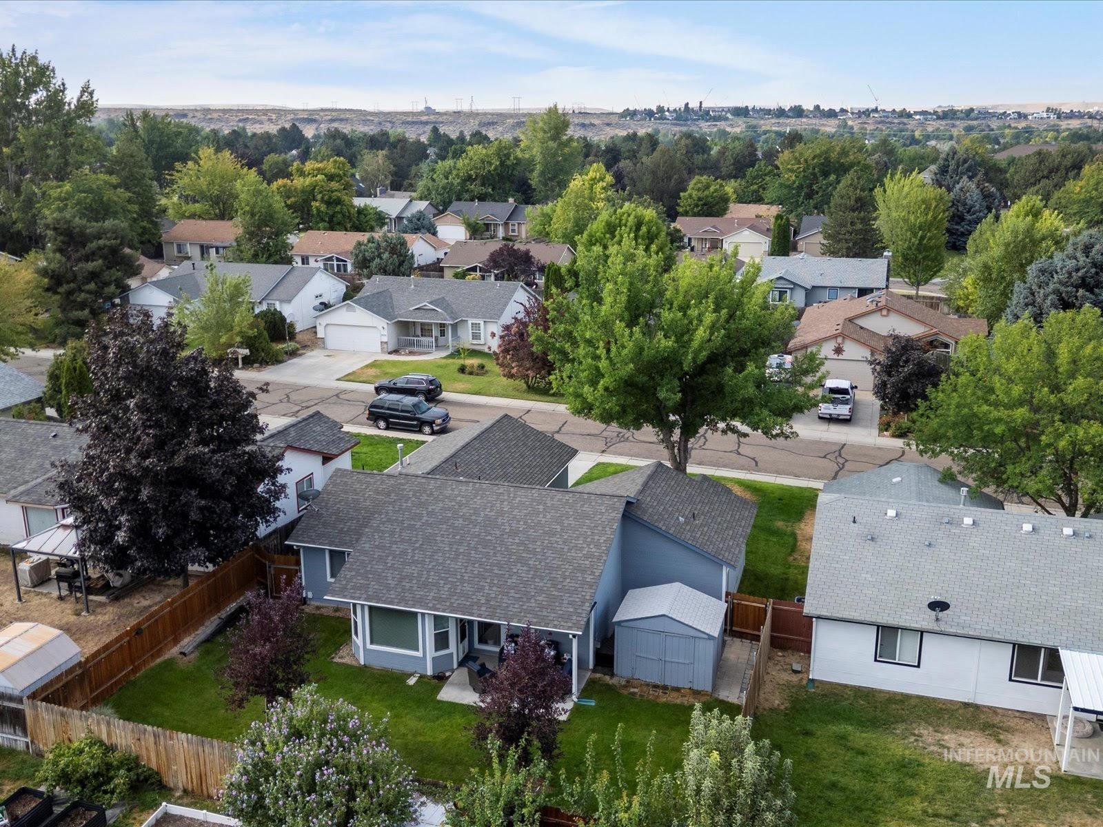 Aerial view of residential area
