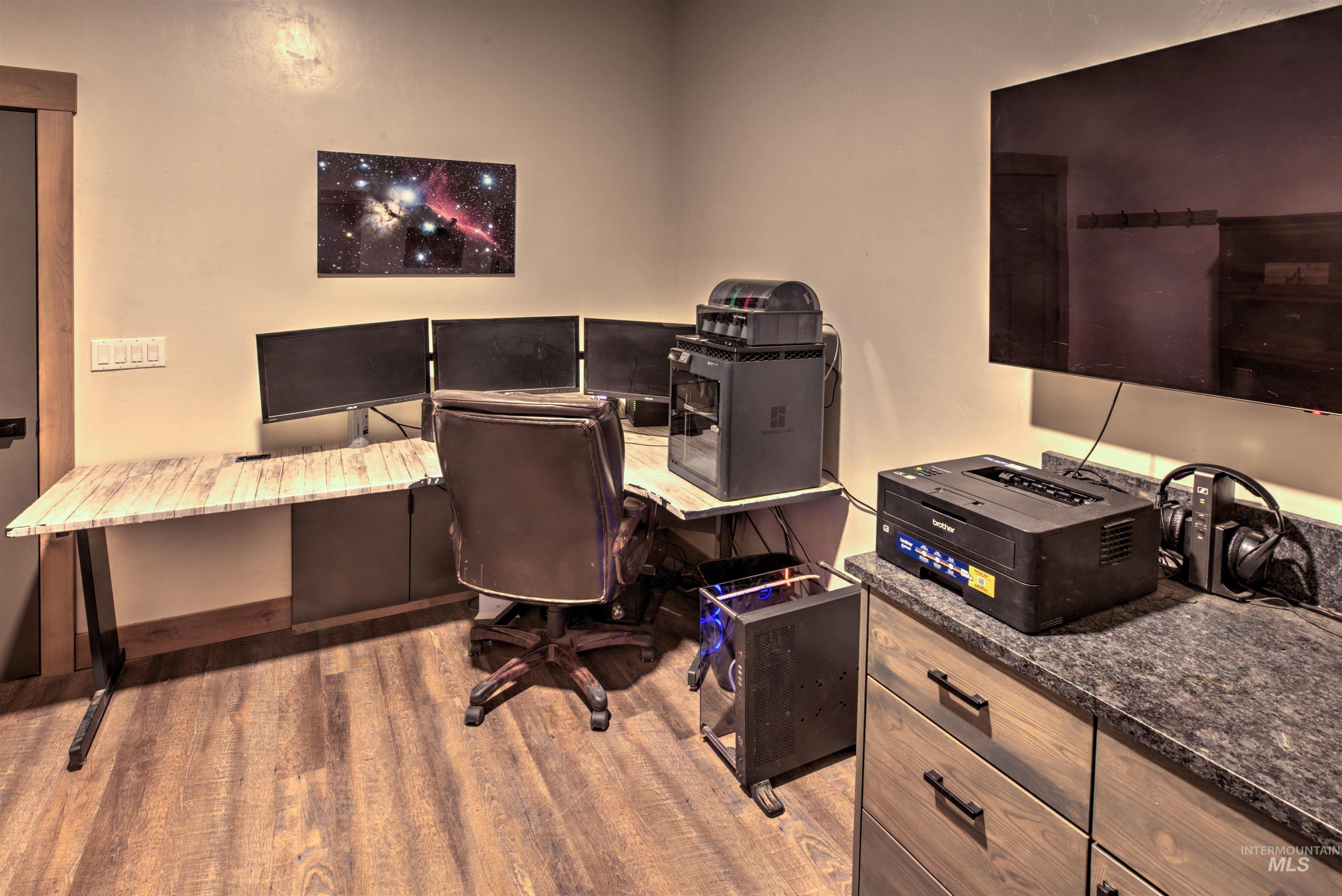 Wood-finish flooring throughout