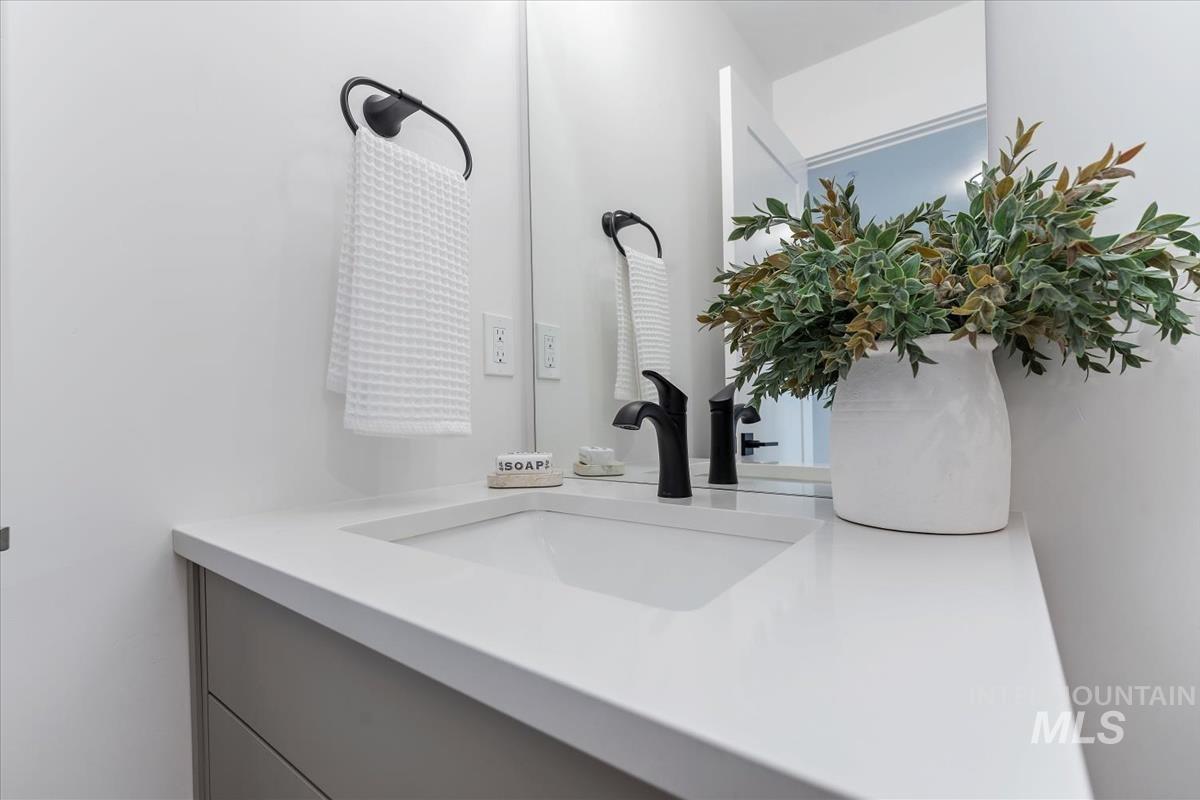 Bathroom view of vanity