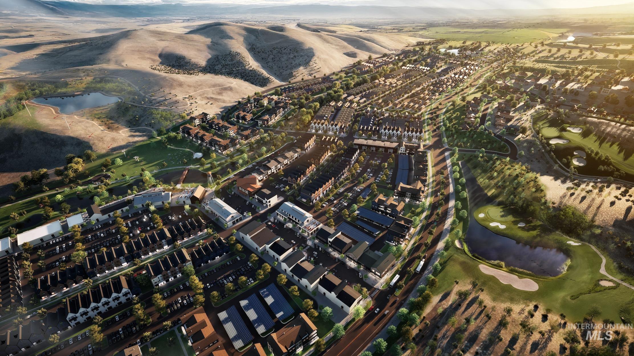 Aerial overview of community