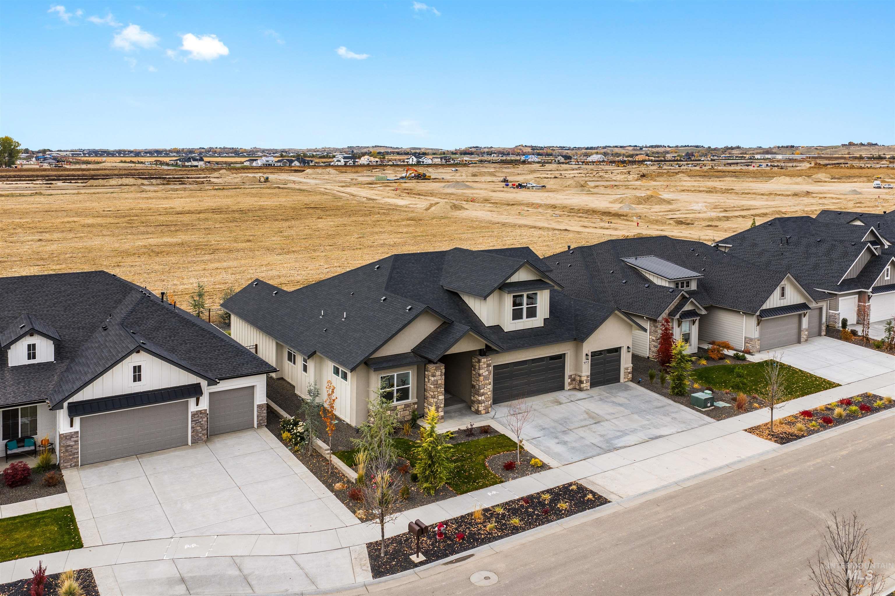 Aerial view of residential area