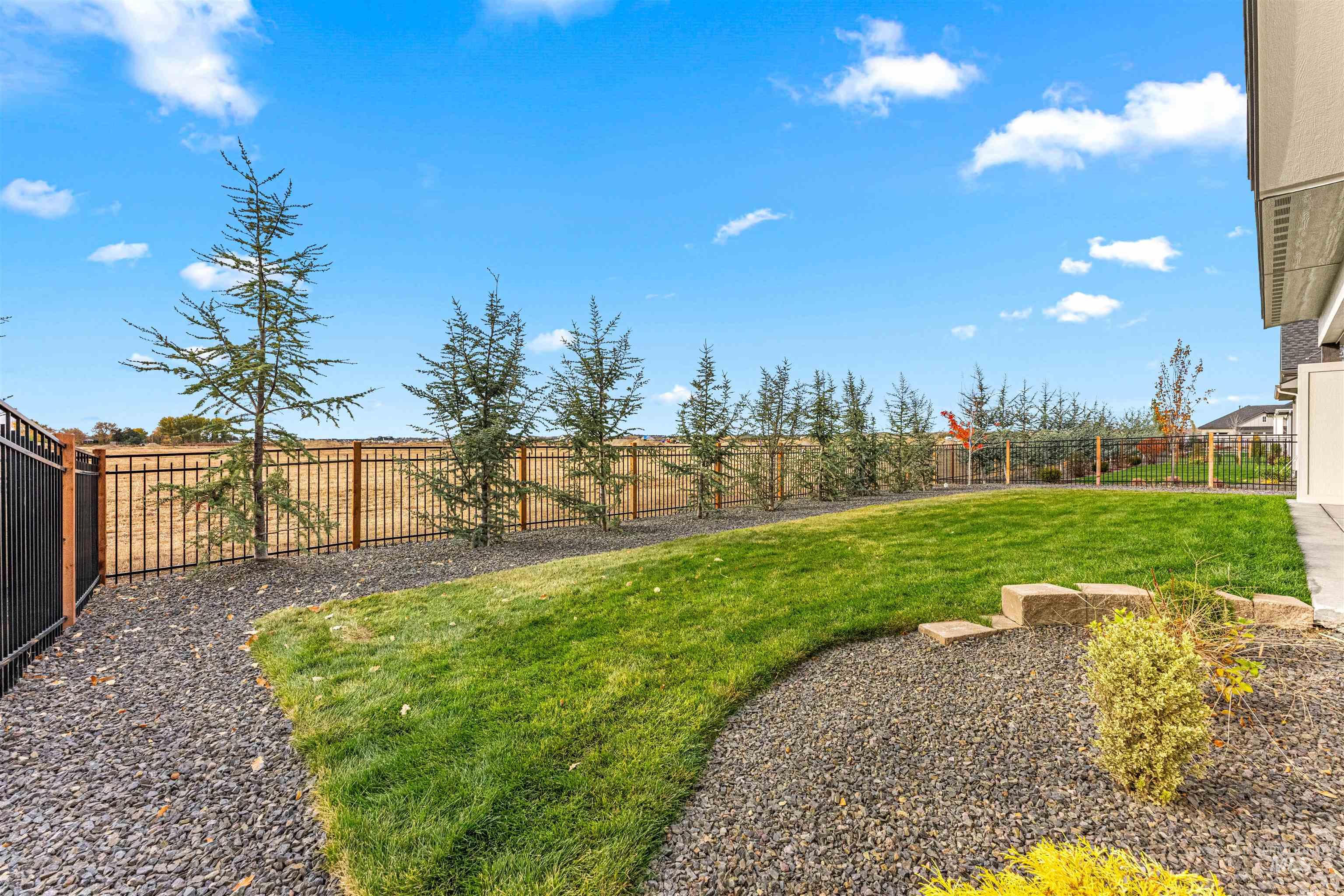 View of fenced backyard