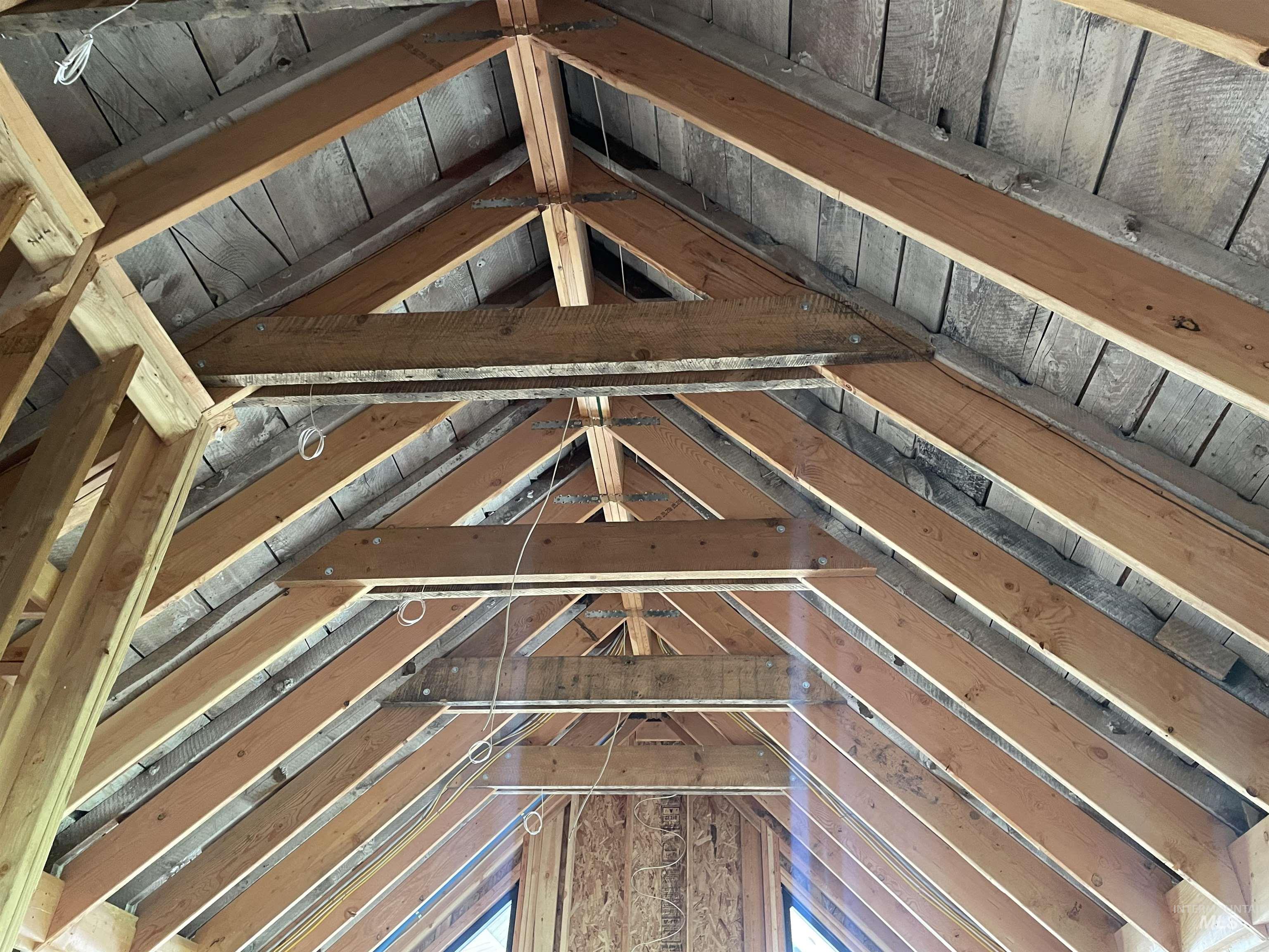 Beams in living room ceiling