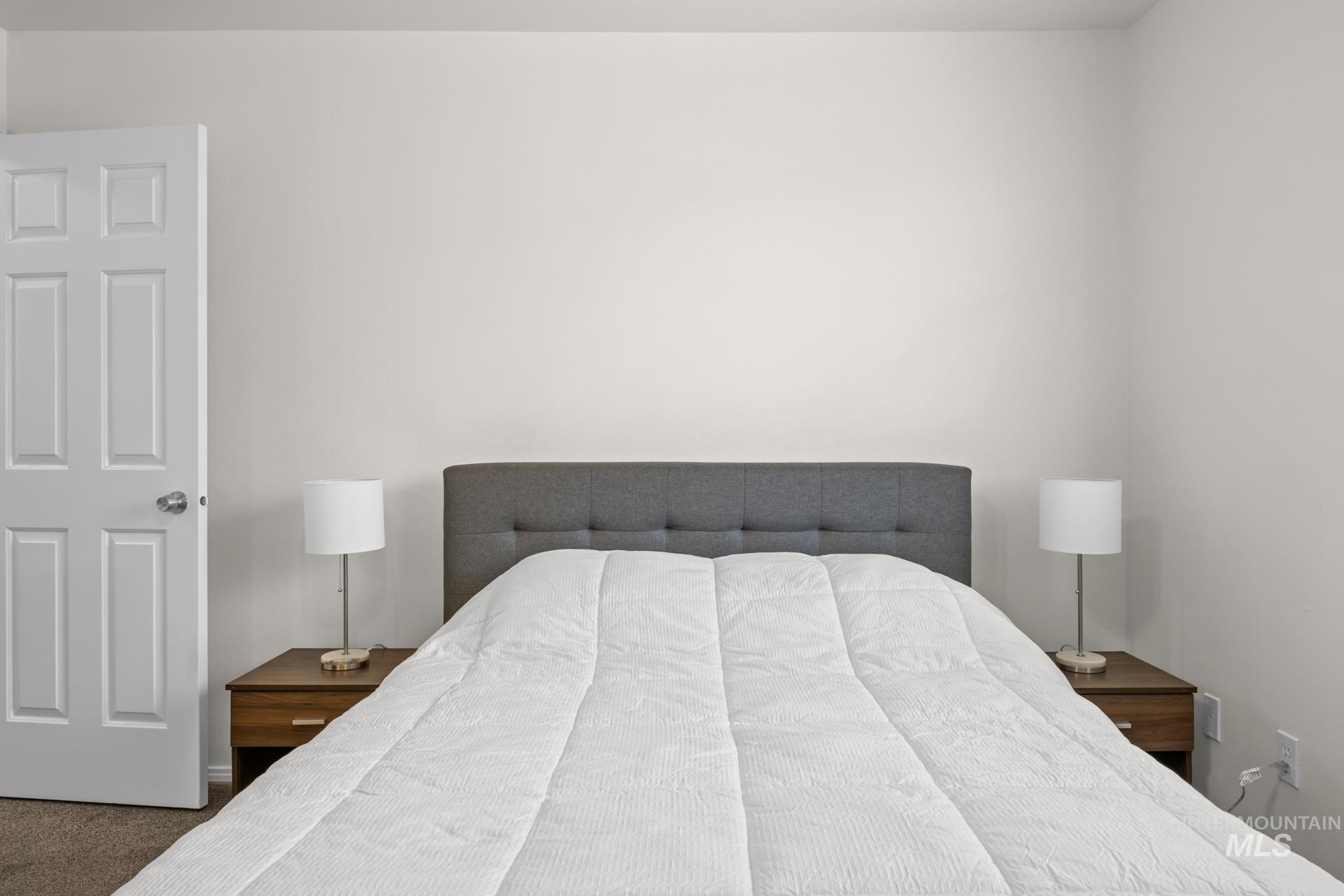 Bedroom with carpet floors