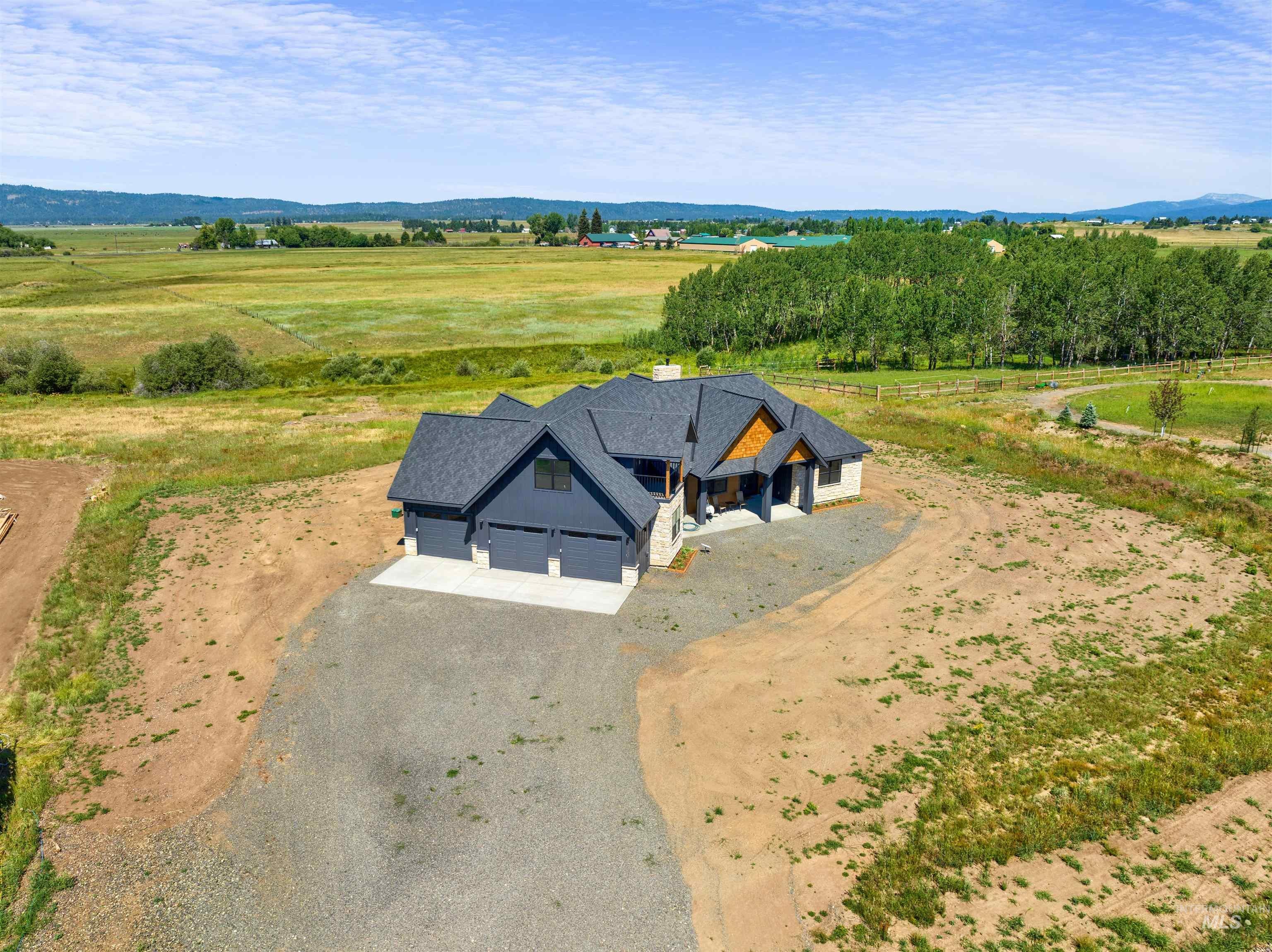 Aerial view of sparsely populated area