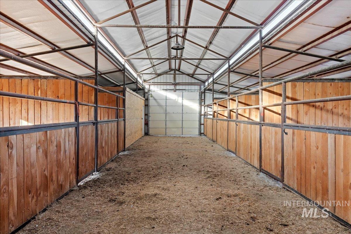 View of horse barn