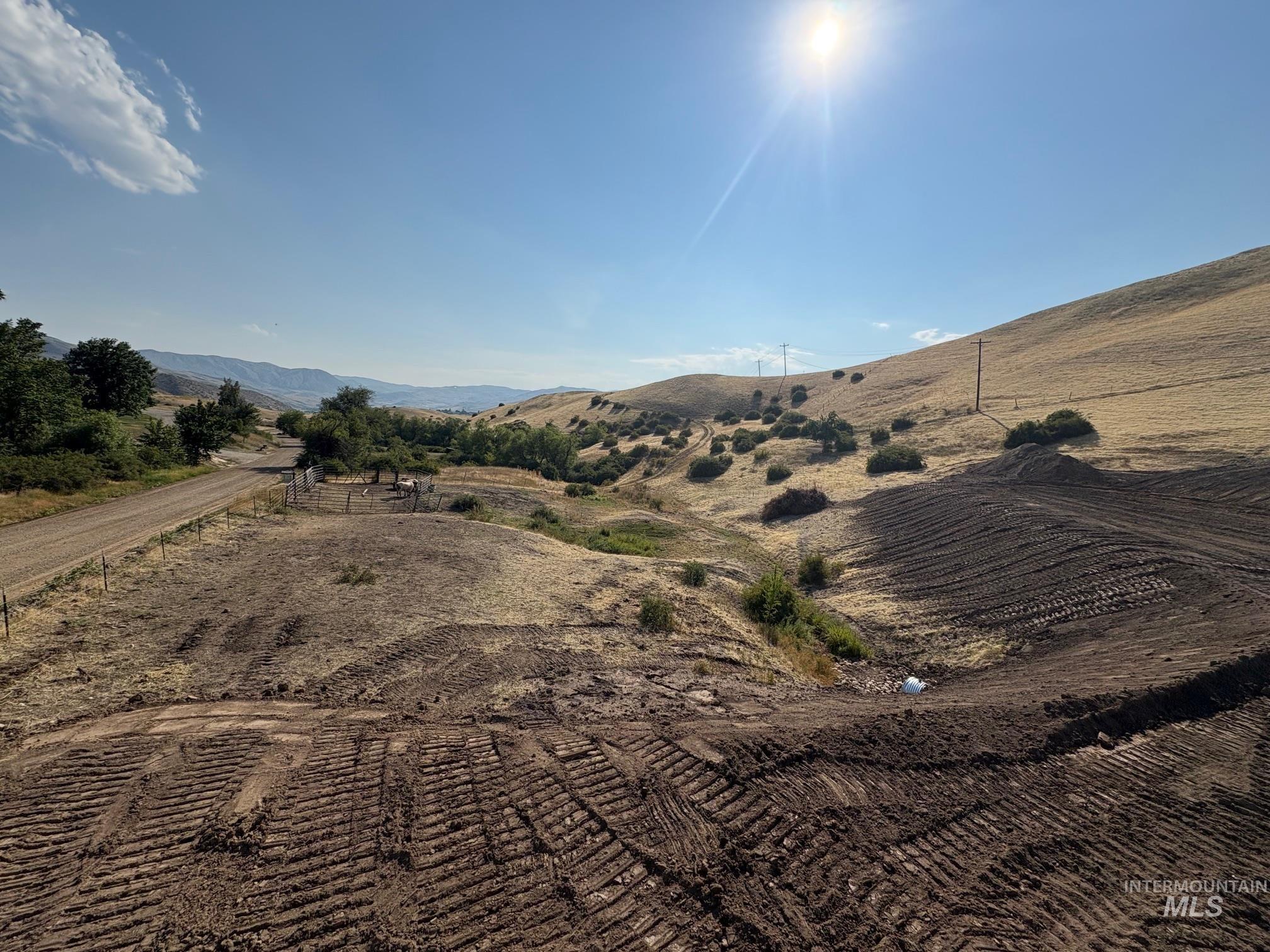 View of mountain background with rural landscape