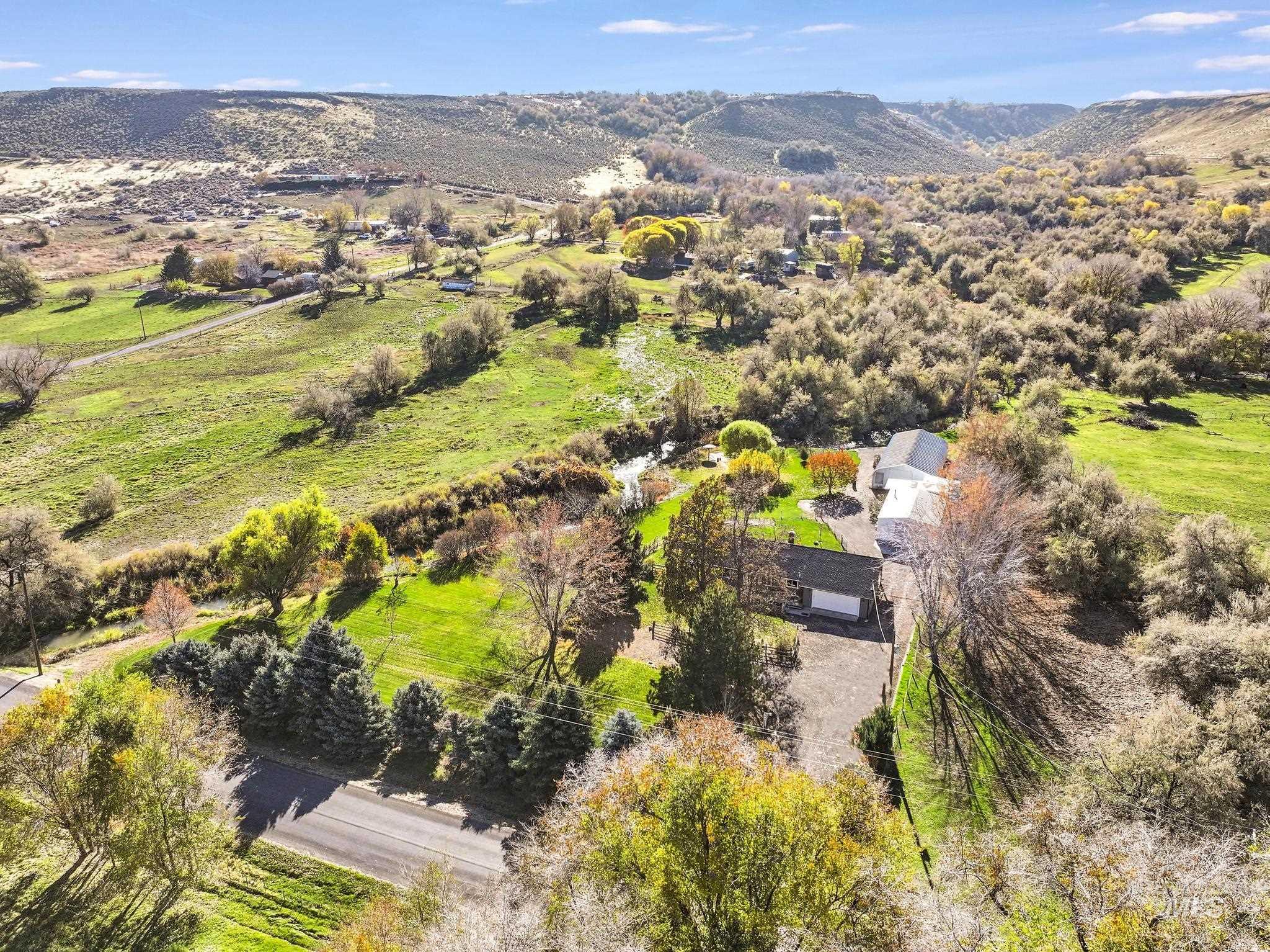 Drone / aerial view of a mountainous background