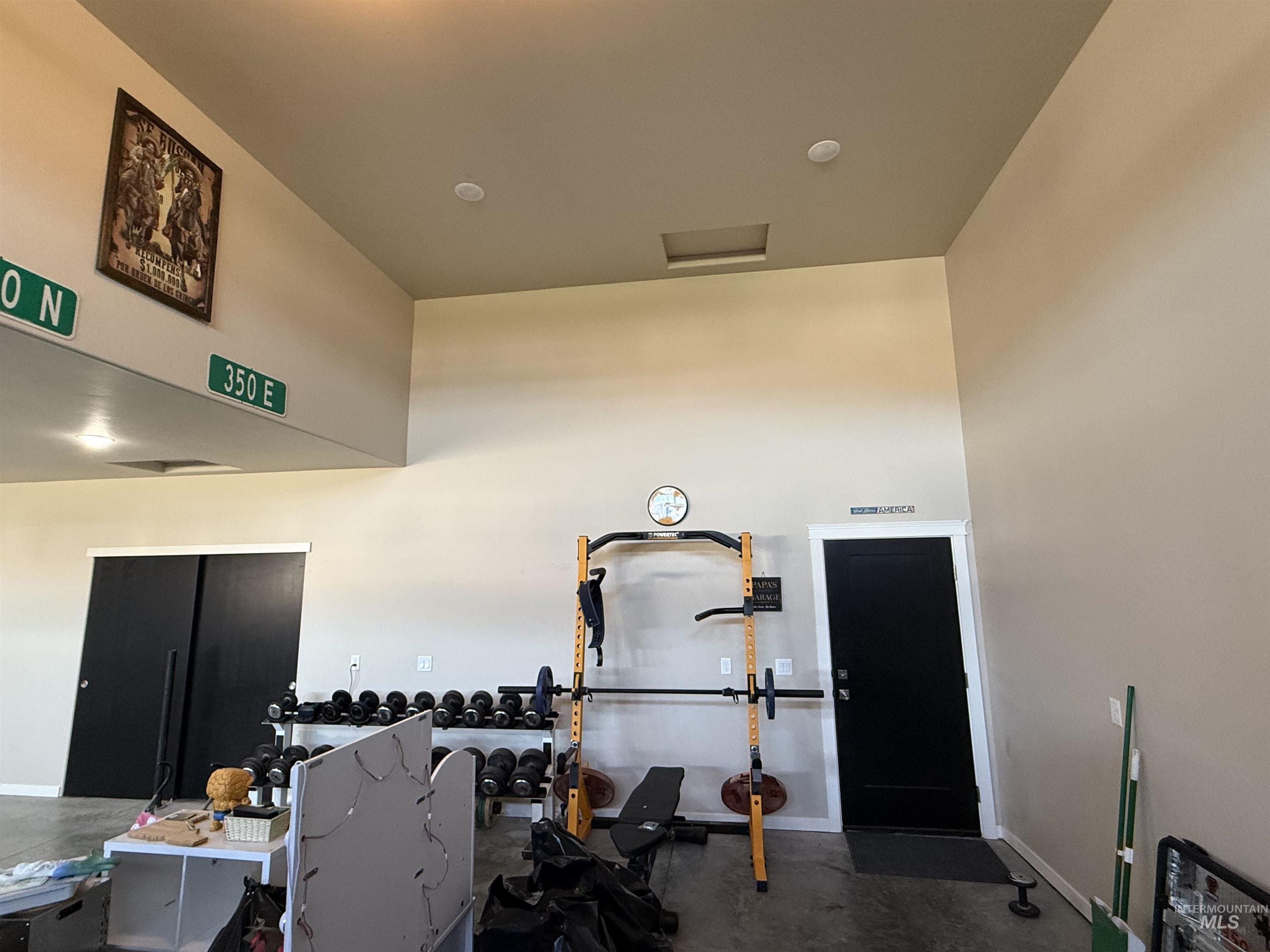 Interior space featuring a towering ceiling