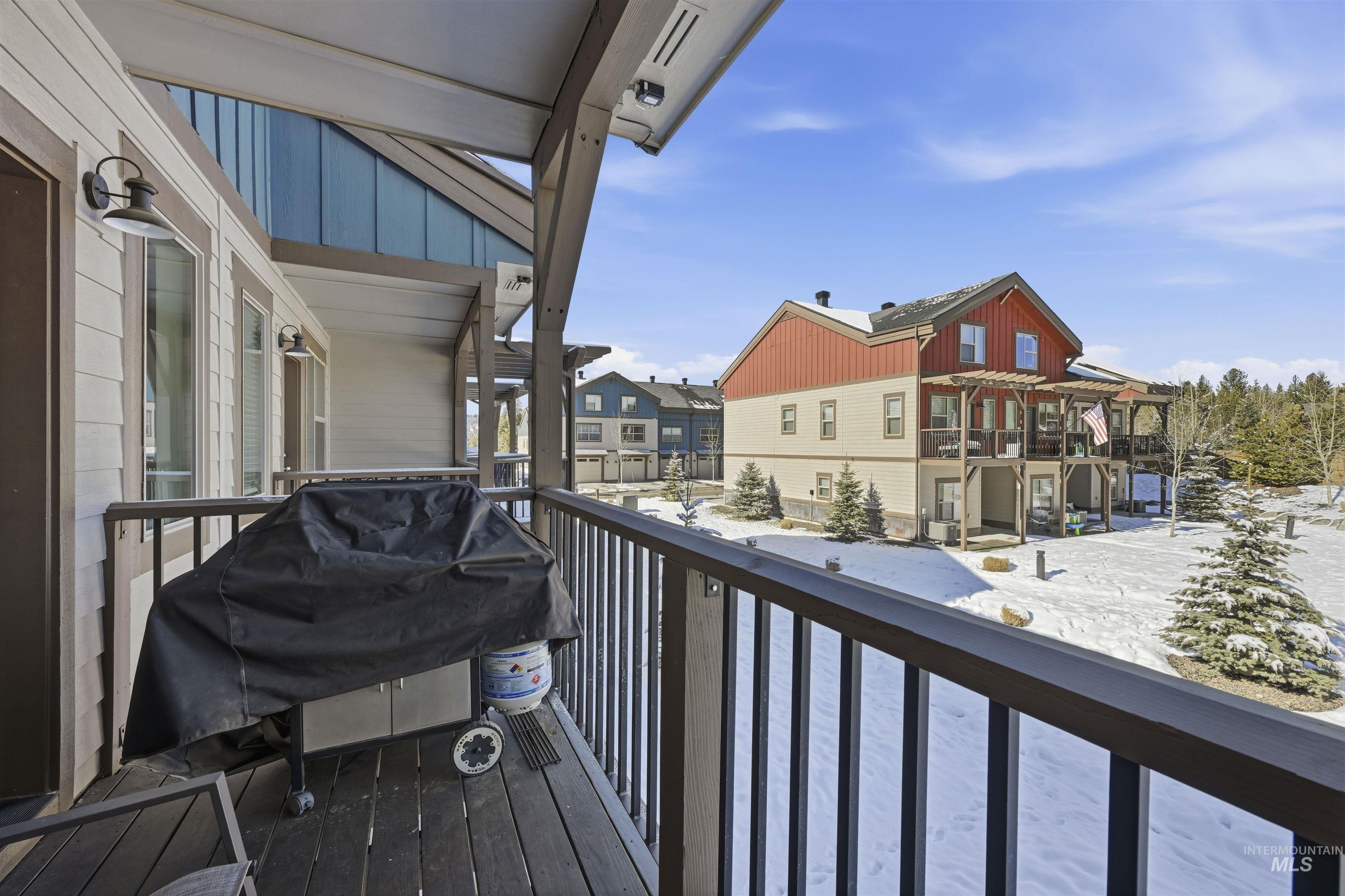 Balcony featuring a residential view and area for grilling
