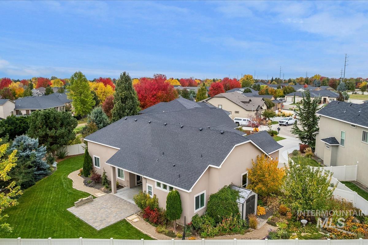 Aerial view of residential area