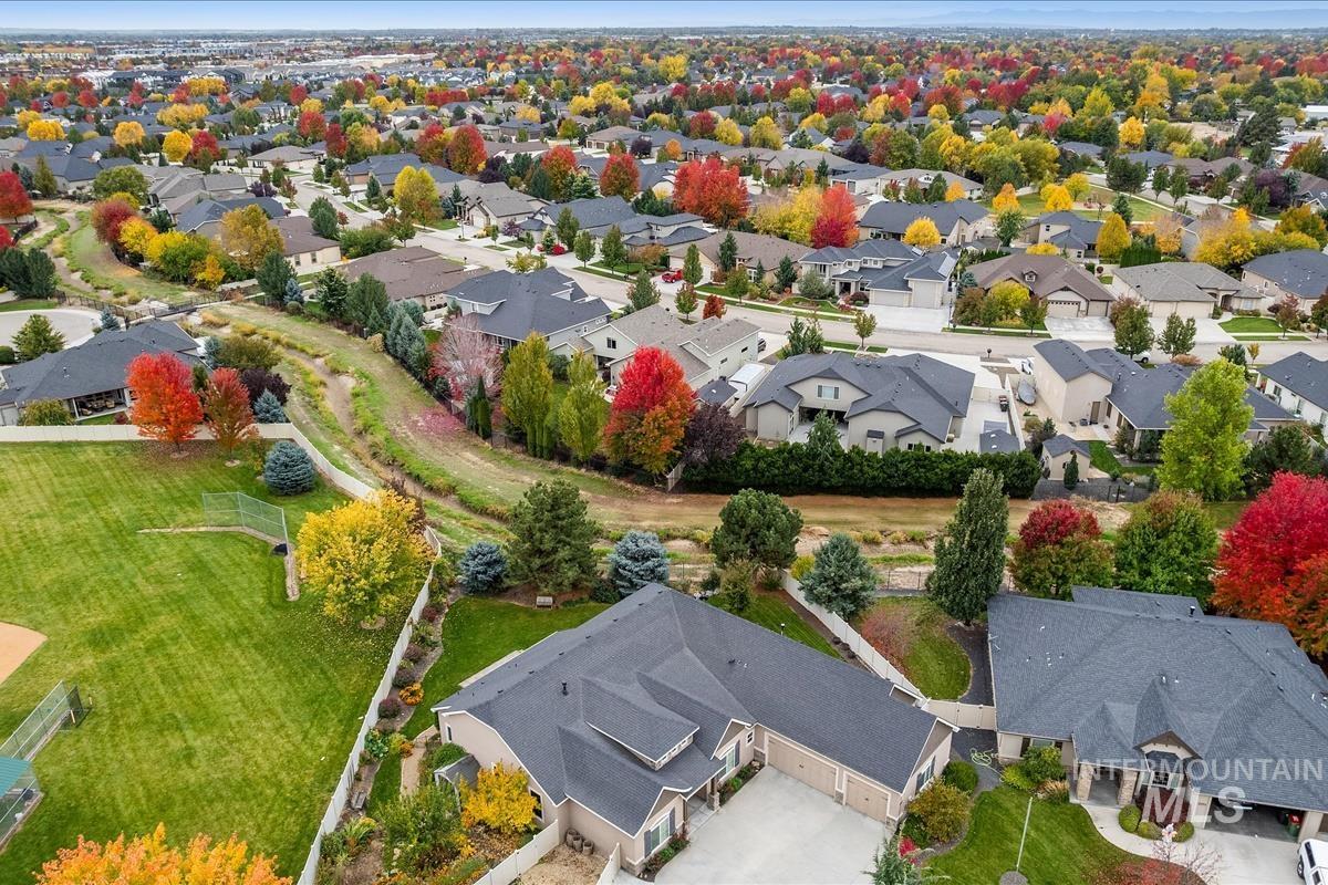 Aerial perspective of suburban area