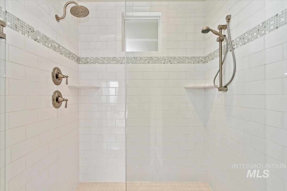 Bathroom with a tile shower
