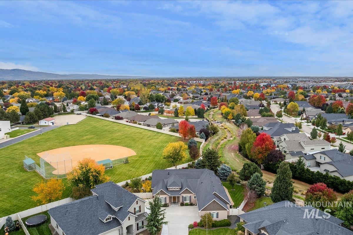 Aerial view of residential area