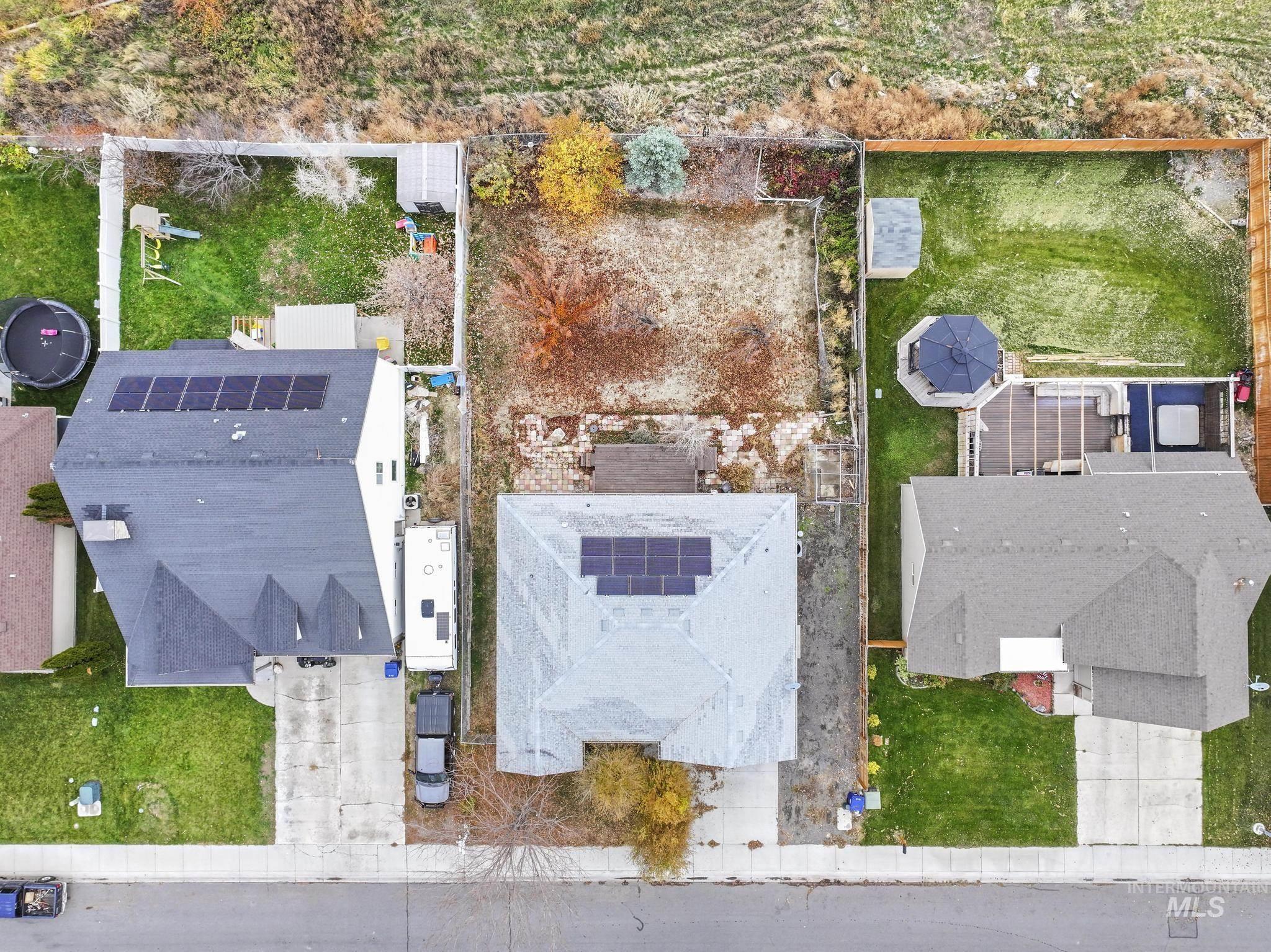 Aerial view of residential area