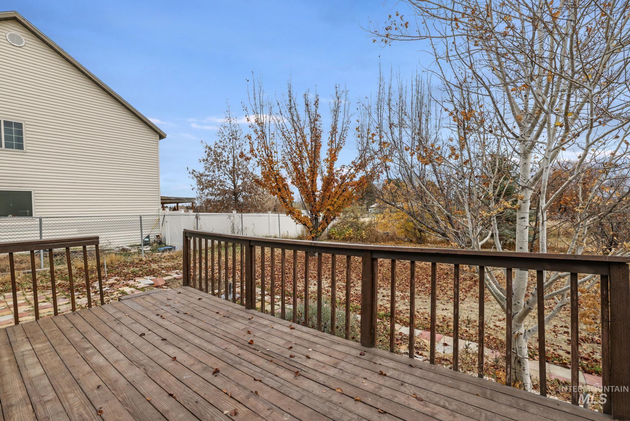 Deck featuring a fenced backyard