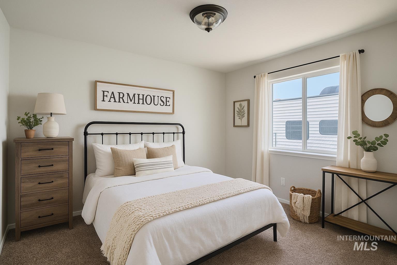 Bedroom featuring carpet