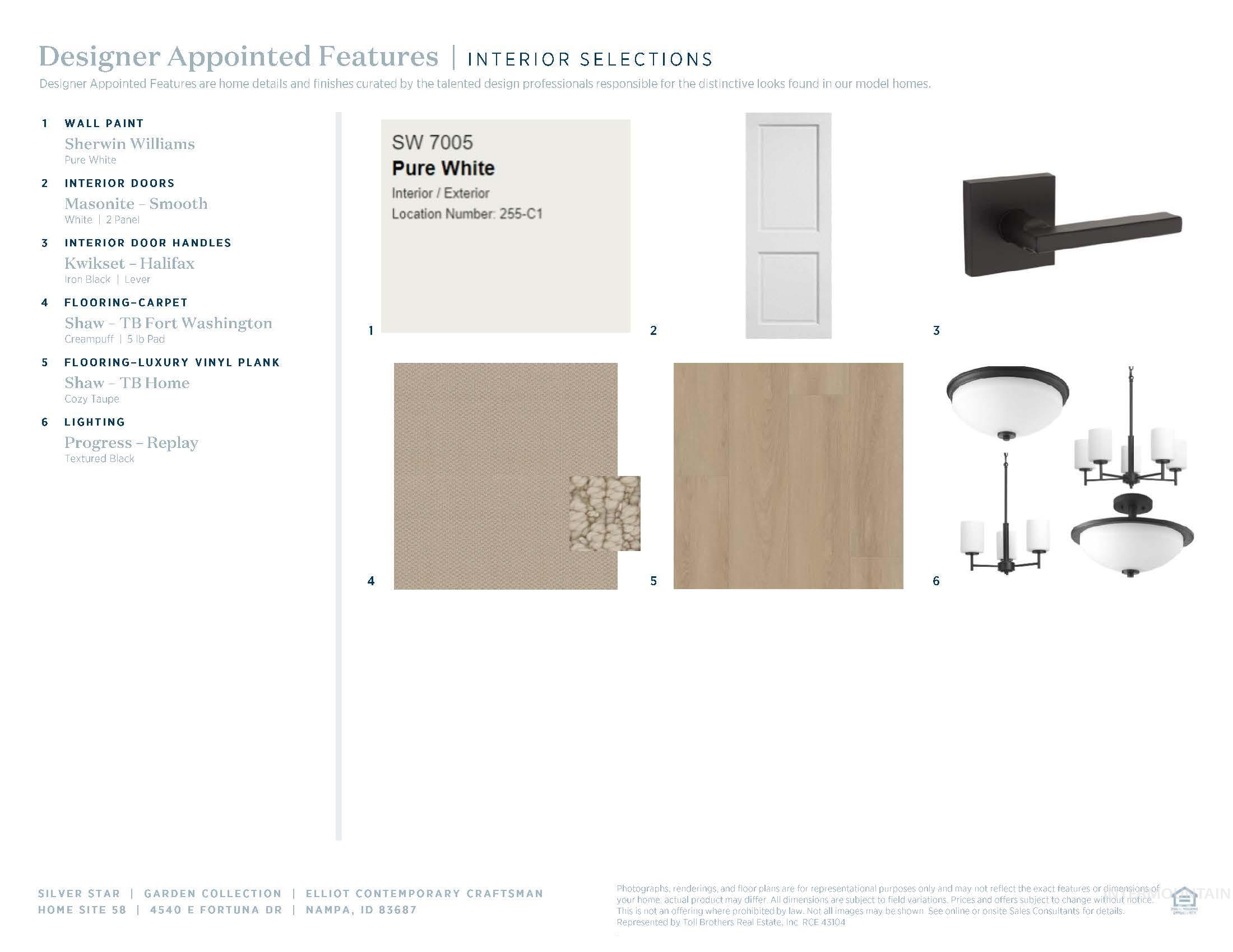 View of miscellaneous listing collateral