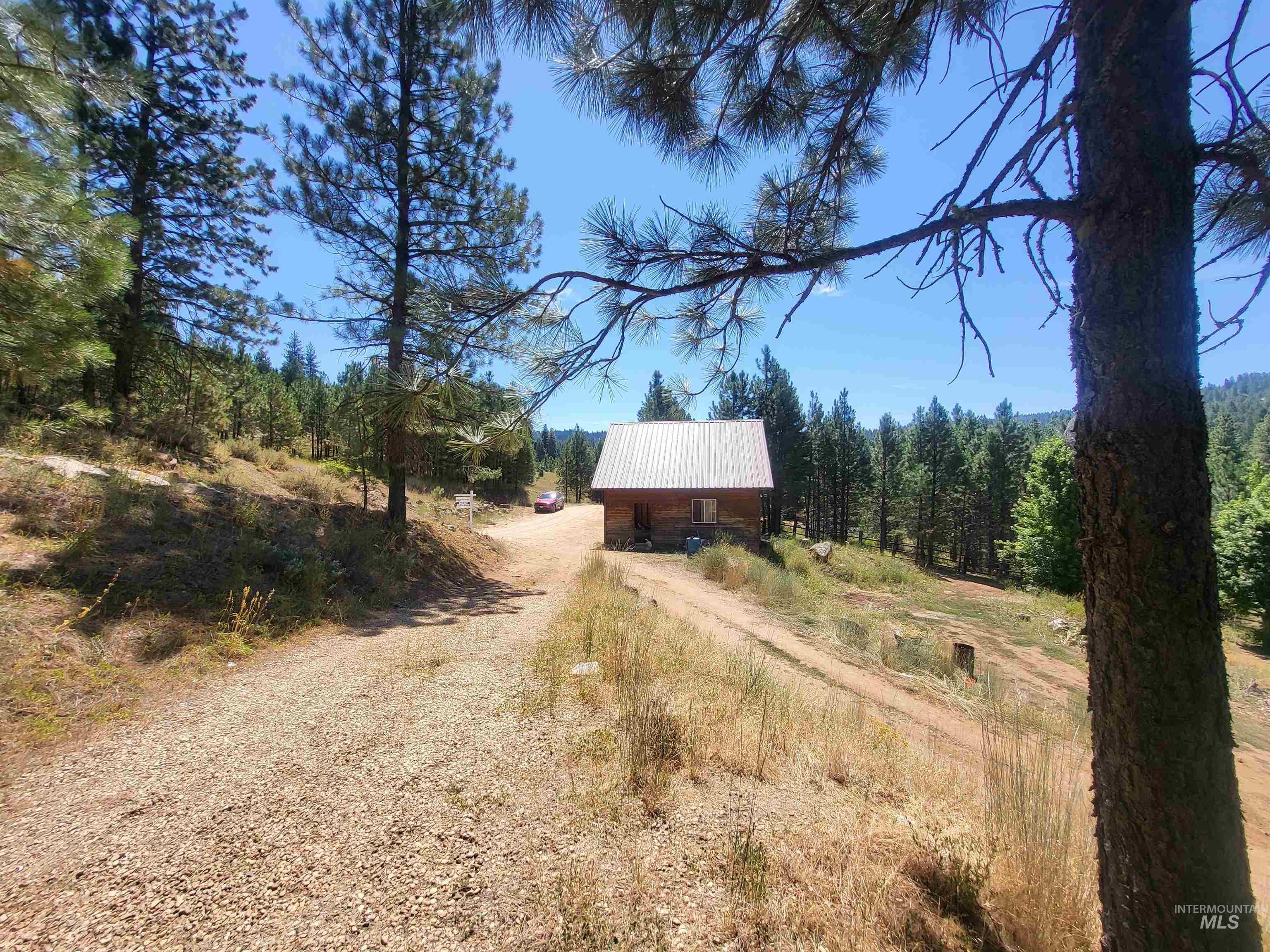 View of dirt / gravel road featuring a wooded view