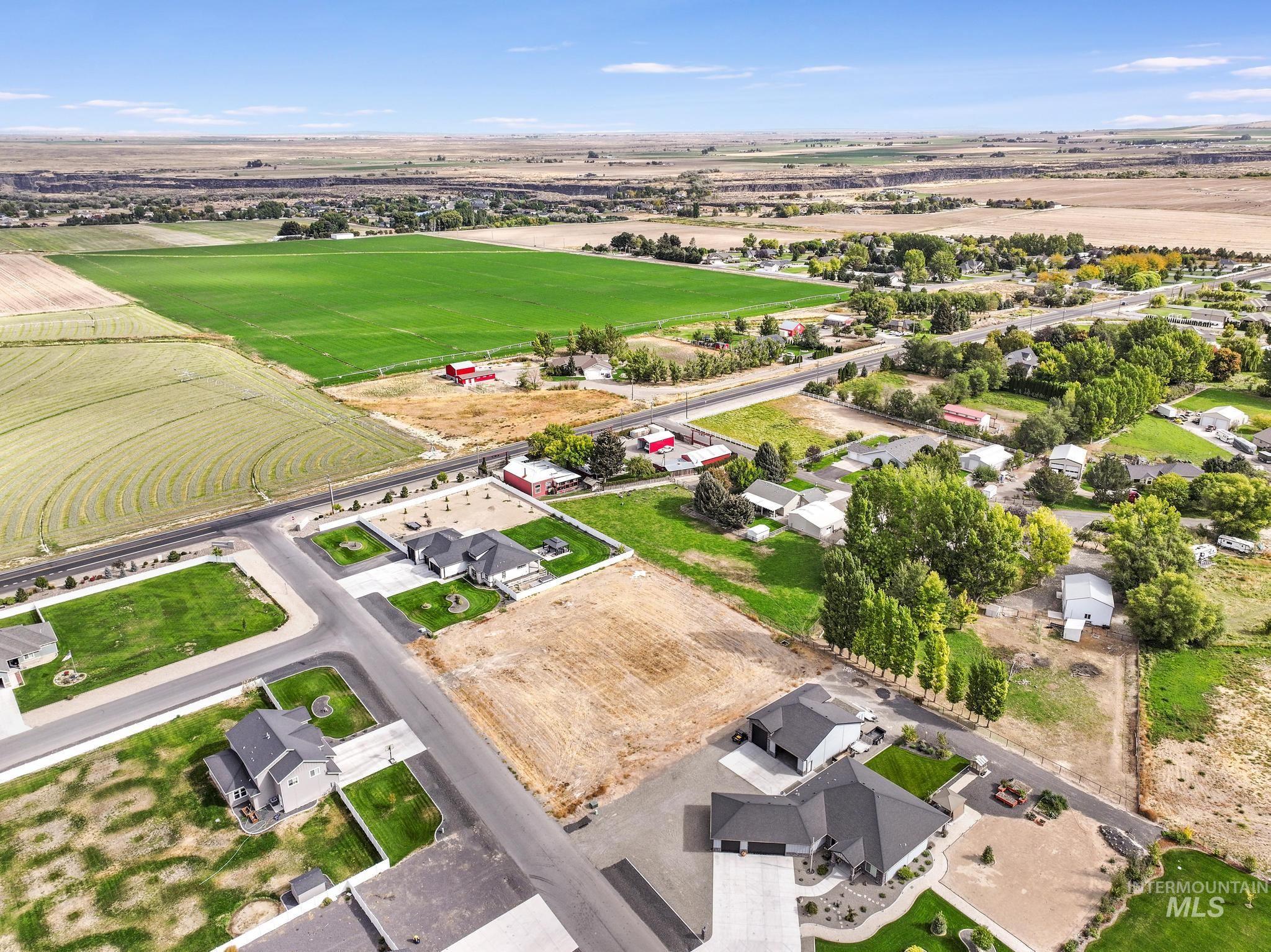 Aerial view of sparsely populated area