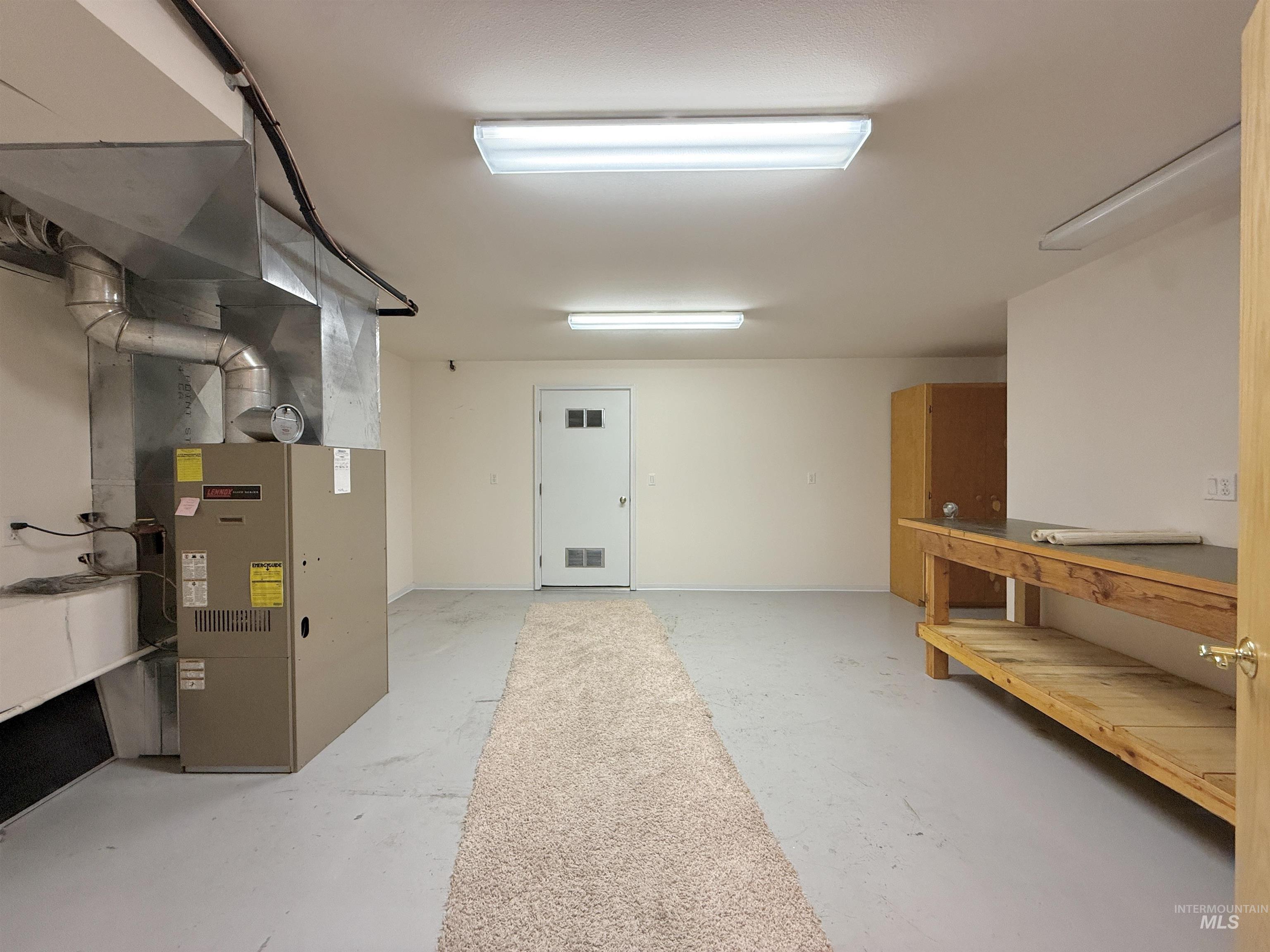 Basement with heating unit