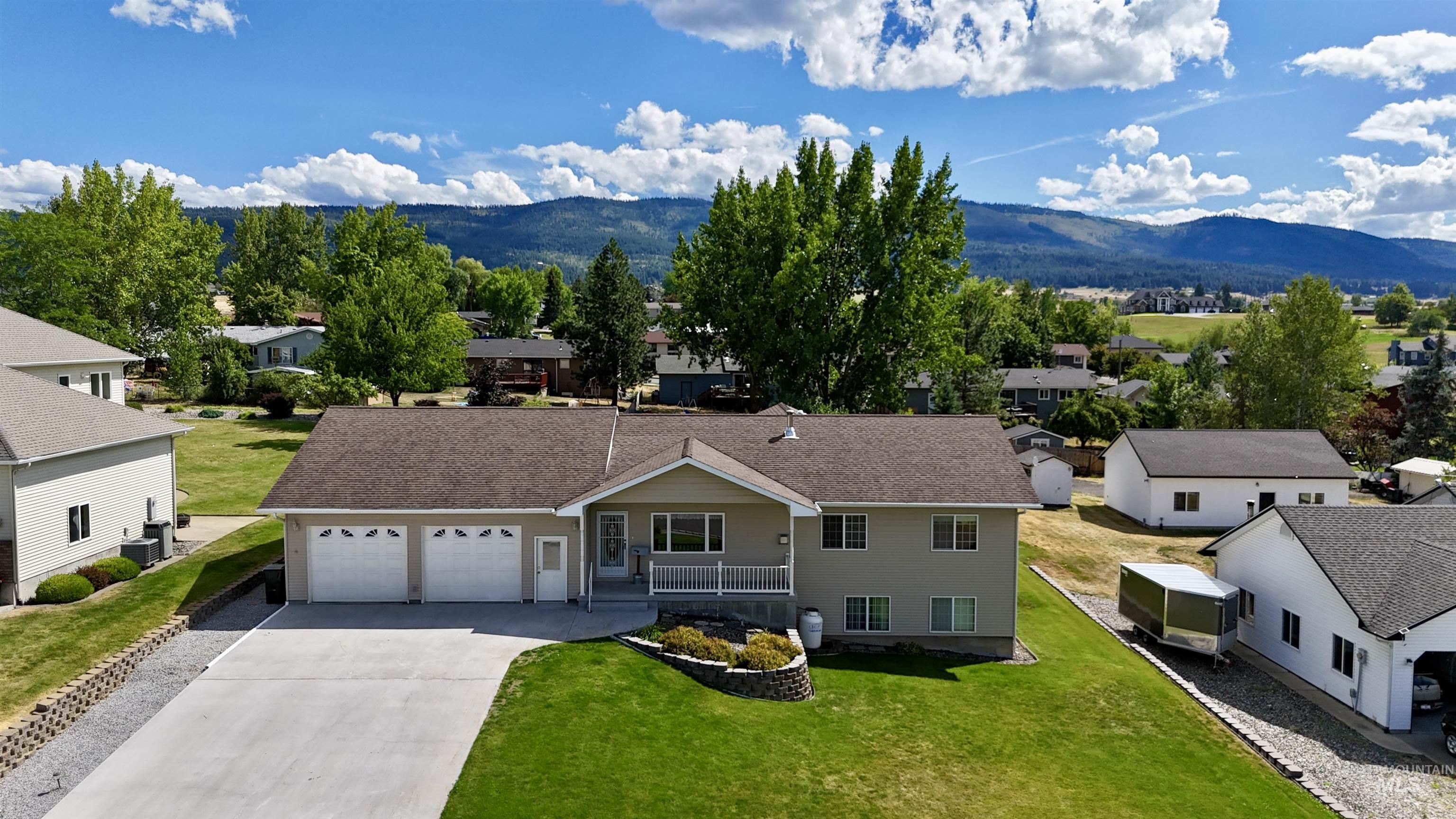 Mountain view with nearby suburban area