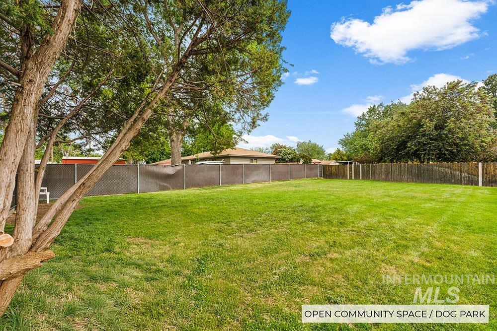 View of fenced backyard